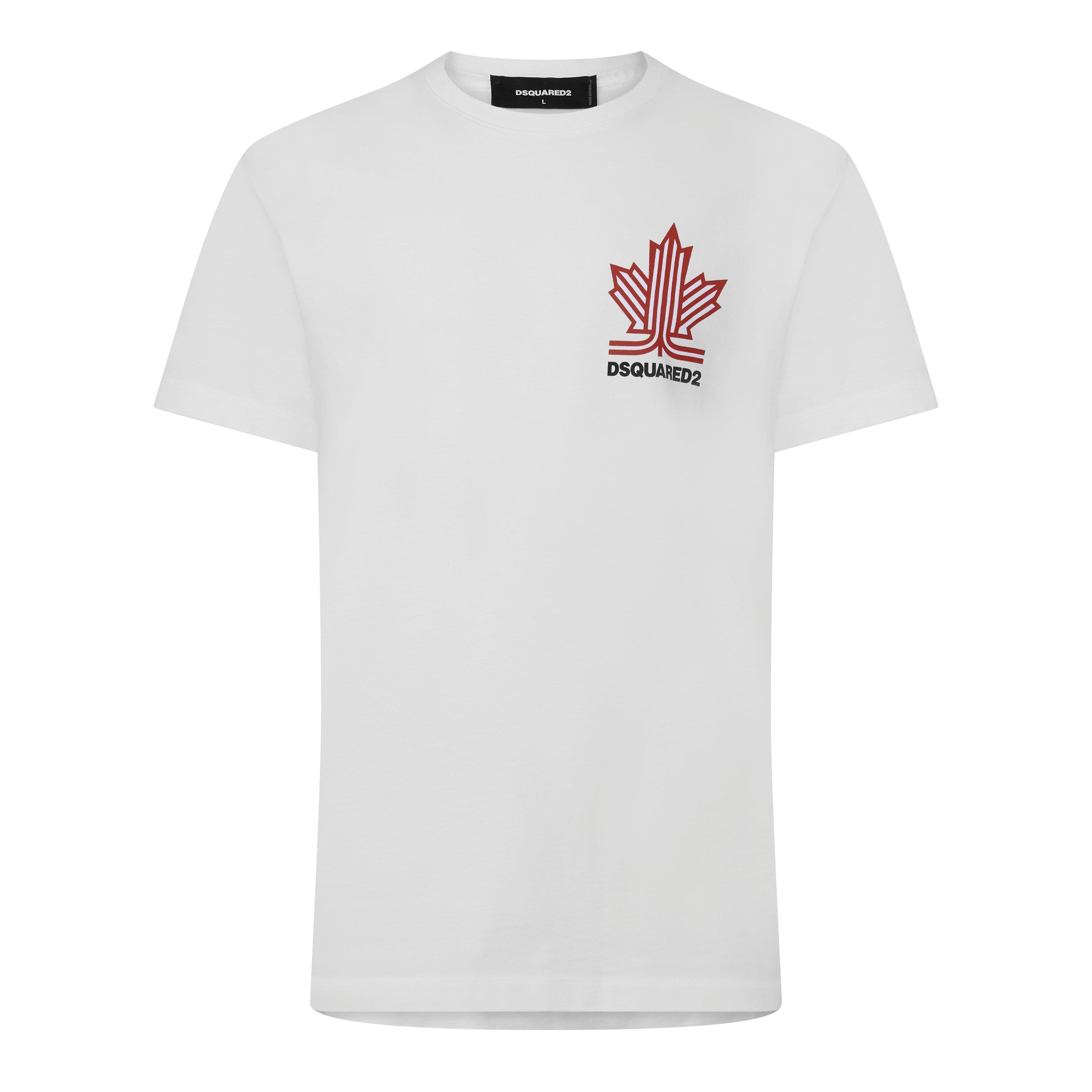 Dsquared2 , T-Shirts, Male, White, L, Cotton T-Shirt With Printed Logo - Image 3