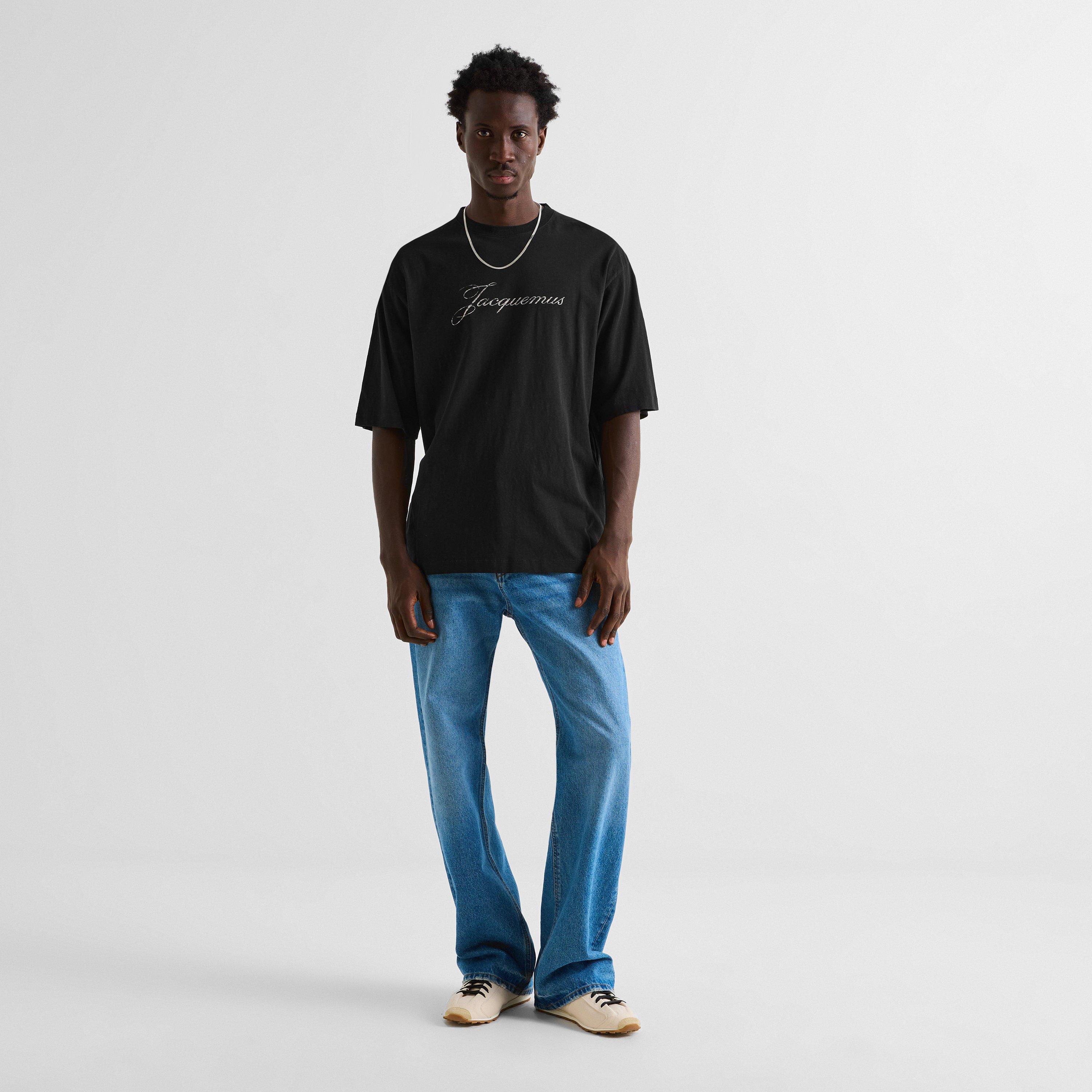 Black - Jacquemus - Men's Script Cotton T-Shirt - 6