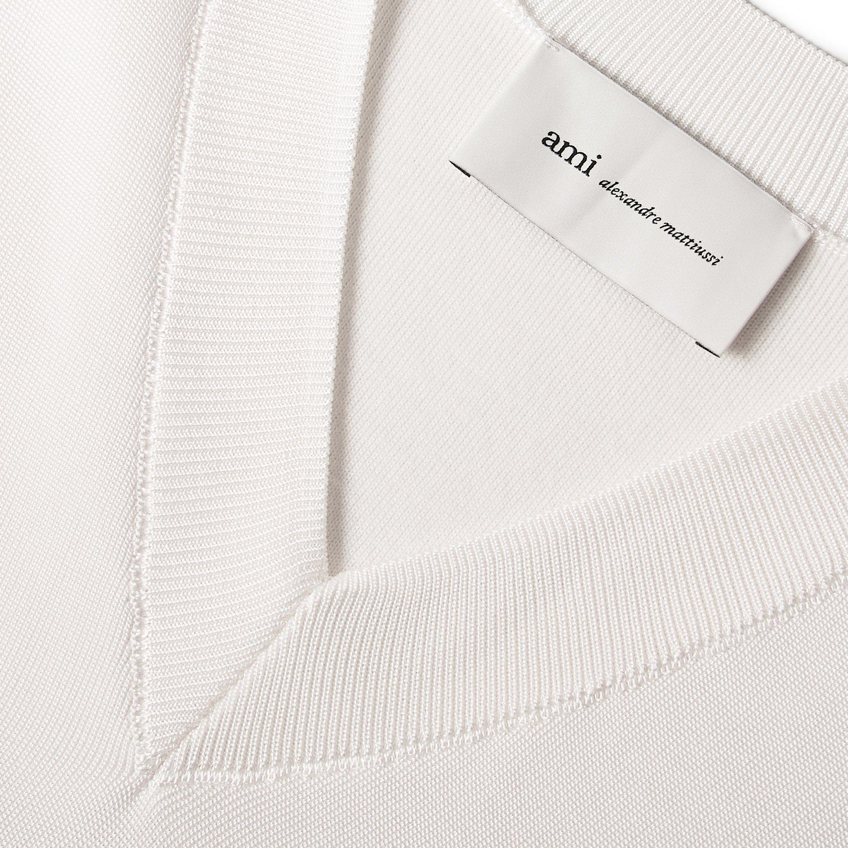White Cream - Ami Paris - Men's V Neck Short Sleeve T-Shirt - 3