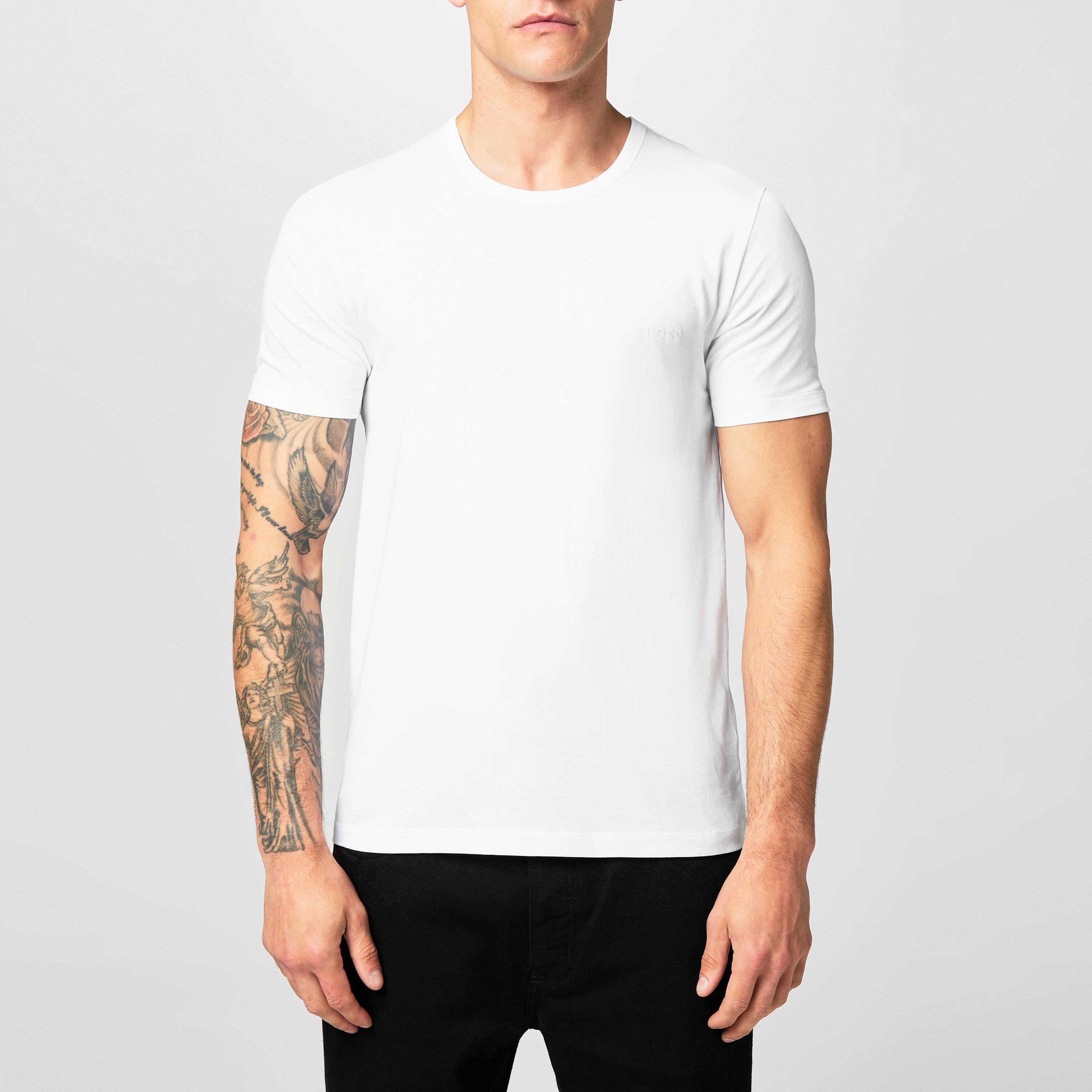 Wht/Blk/Gry 999 - Boss - Men's RegCrew Premium Cotton T-Shirt - 3