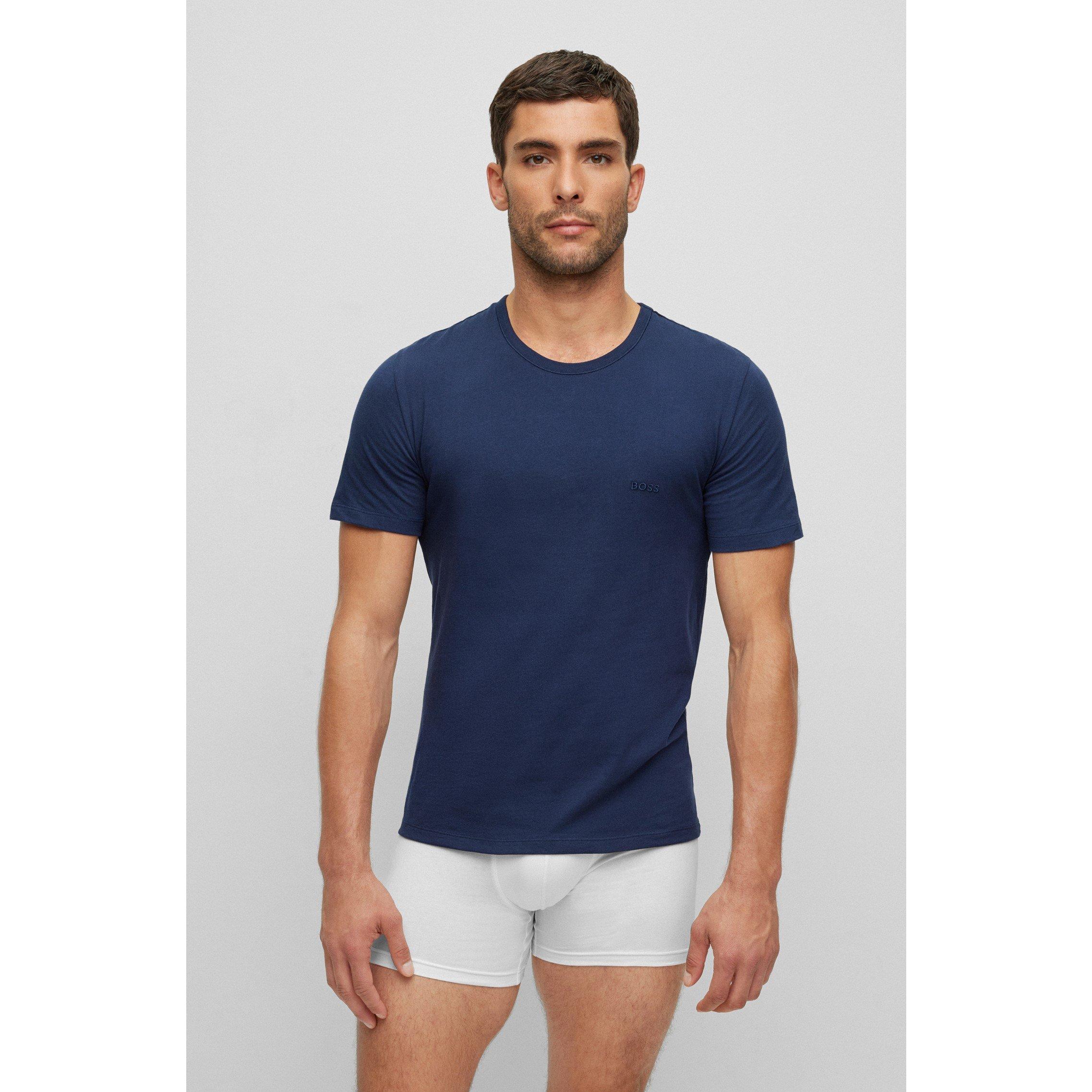 Blk/Nvy/Char497 - Boss - Men's RegCrew Premium Cotton T-Shirt - 4