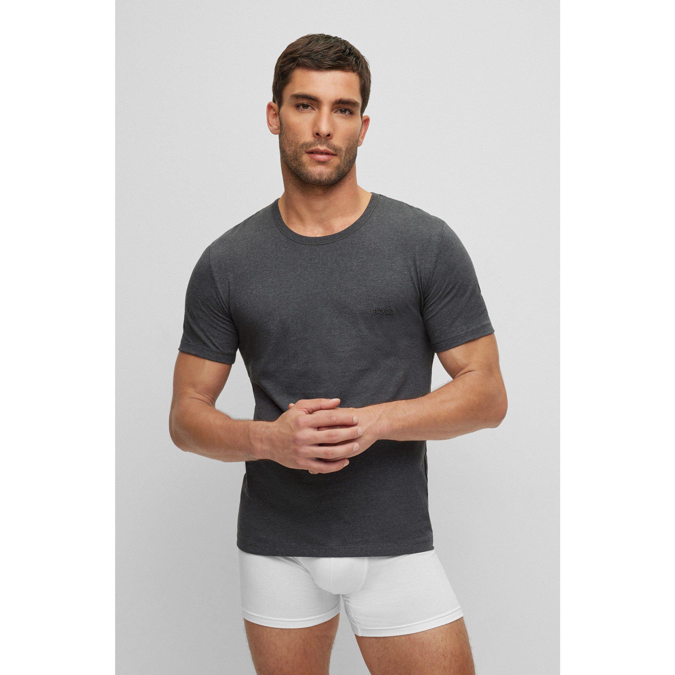 Blk/Nvy/Char497 - Boss - Men's RegCrew Premium Cotton T-Shirt - 5