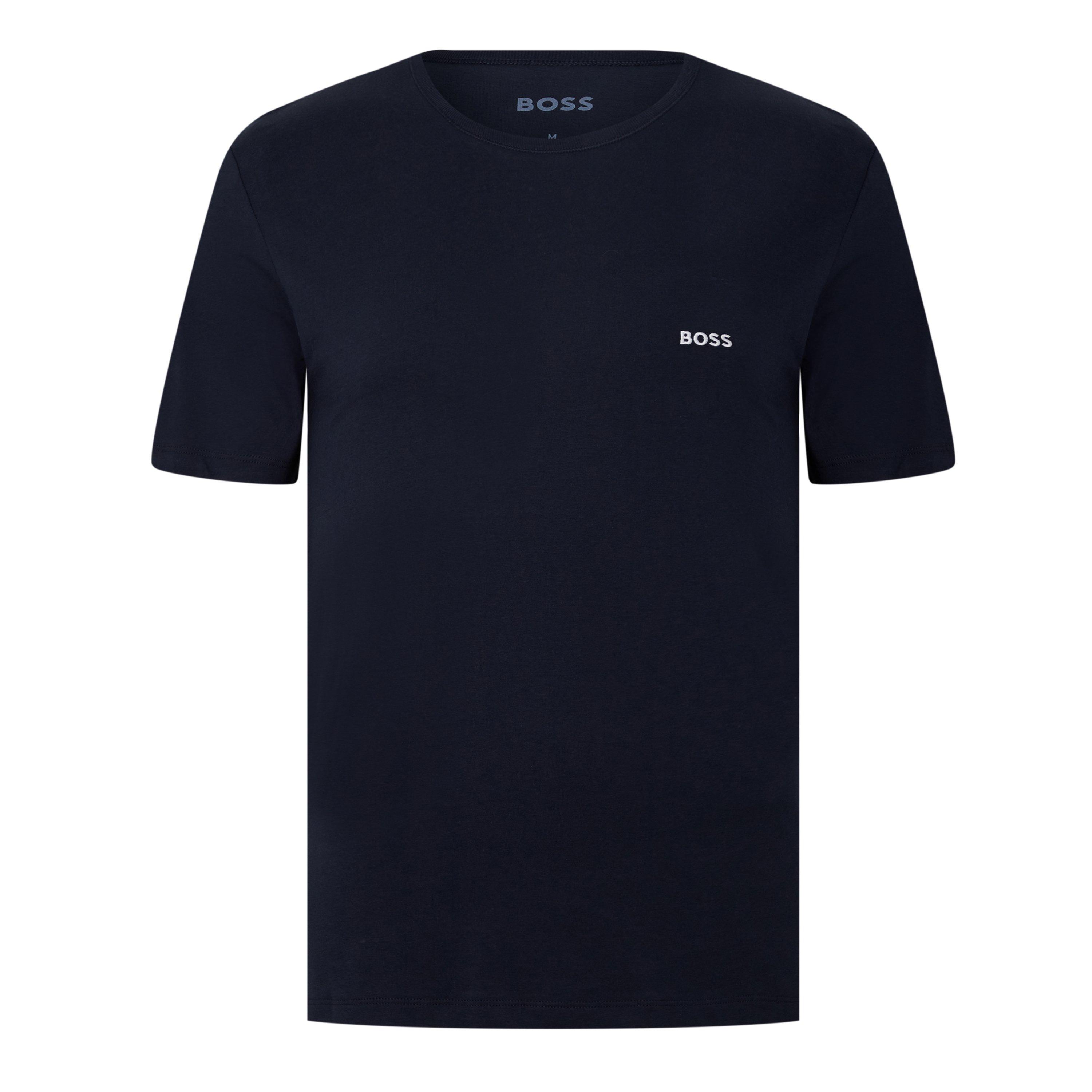 Blk/Wht/Nvy984 - Boss - Mens BOSS Bodywear 3 Pack Premium Cotton T-Shirts - Crew Neck - 12