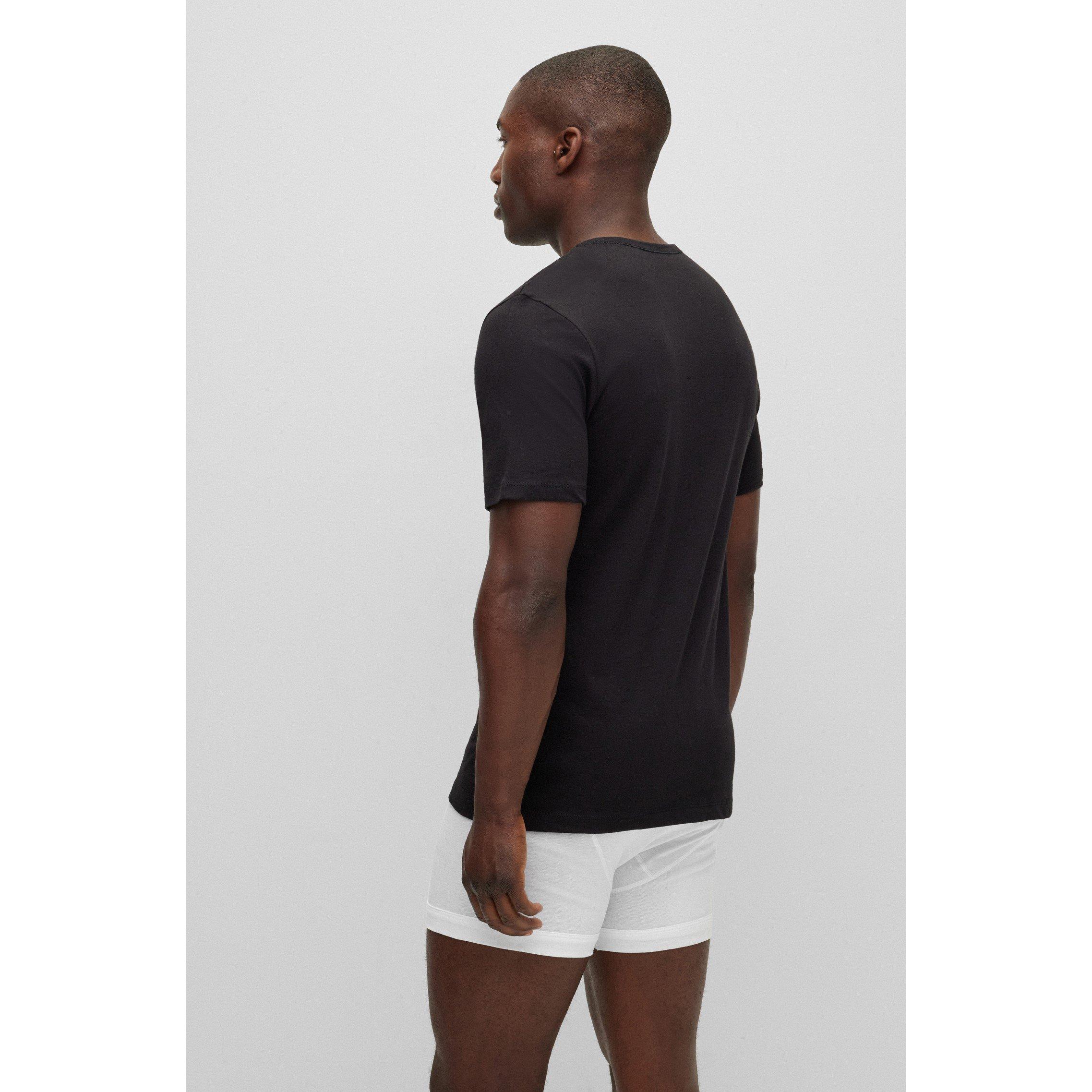 Blk/Wht/Nvy984 - Boss - Mens BOSS Bodywear 3 Pack Premium Cotton T-Shirts - Crew Neck - 7