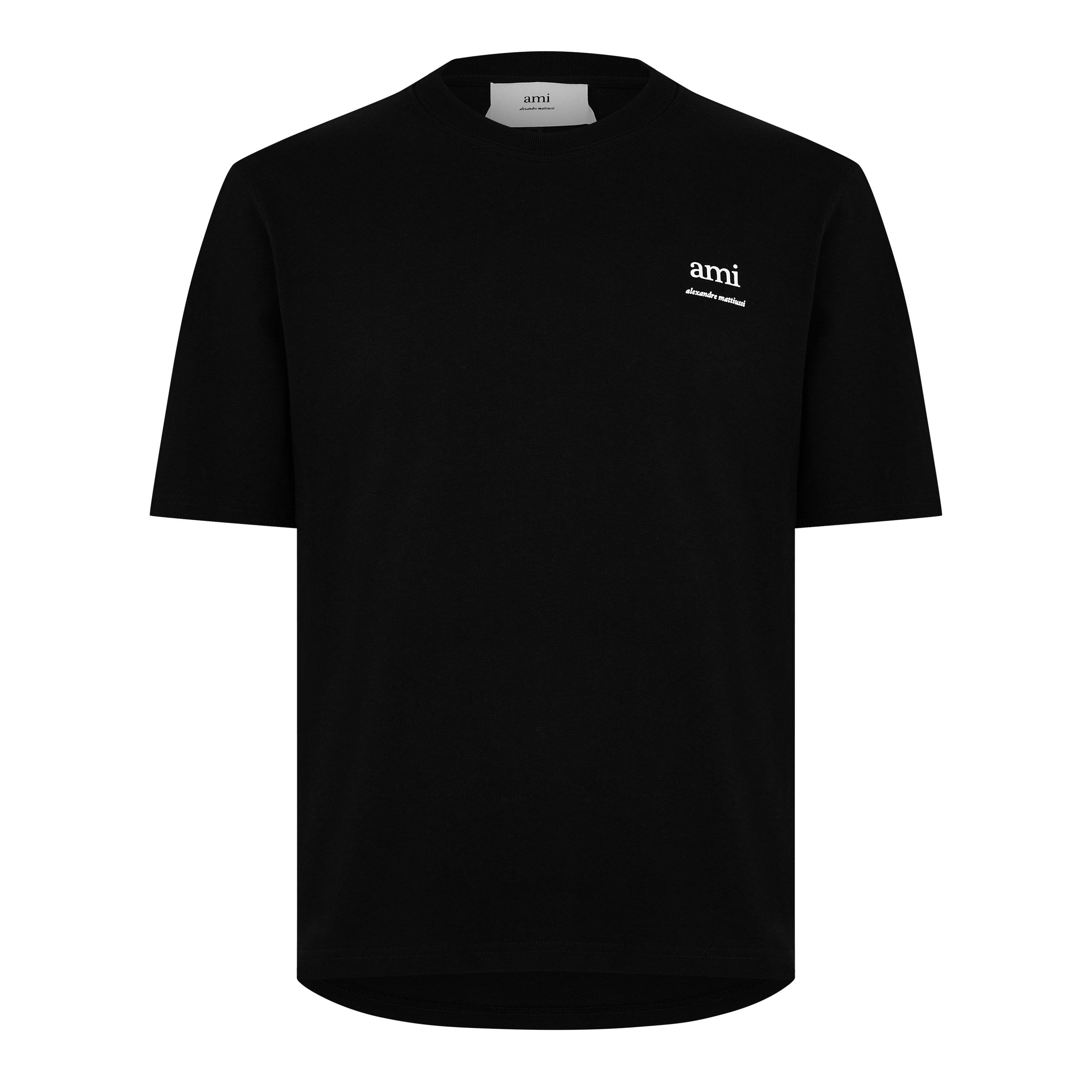 BLACK/001 - Ami Paris - Organic Cotton Logo T-Shirt - 7