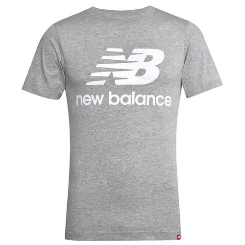 Athletic Grey - New Balance - Essentials Stacked Logo Mens T Shirt - 1