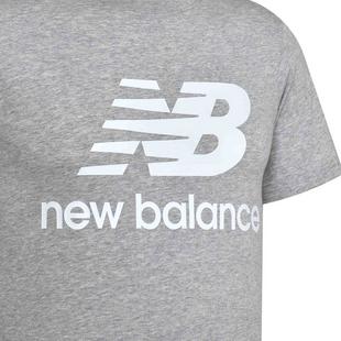 Athletic Grey - New Balance - Essentials Stacked Logo Mens T Shirt - 2
