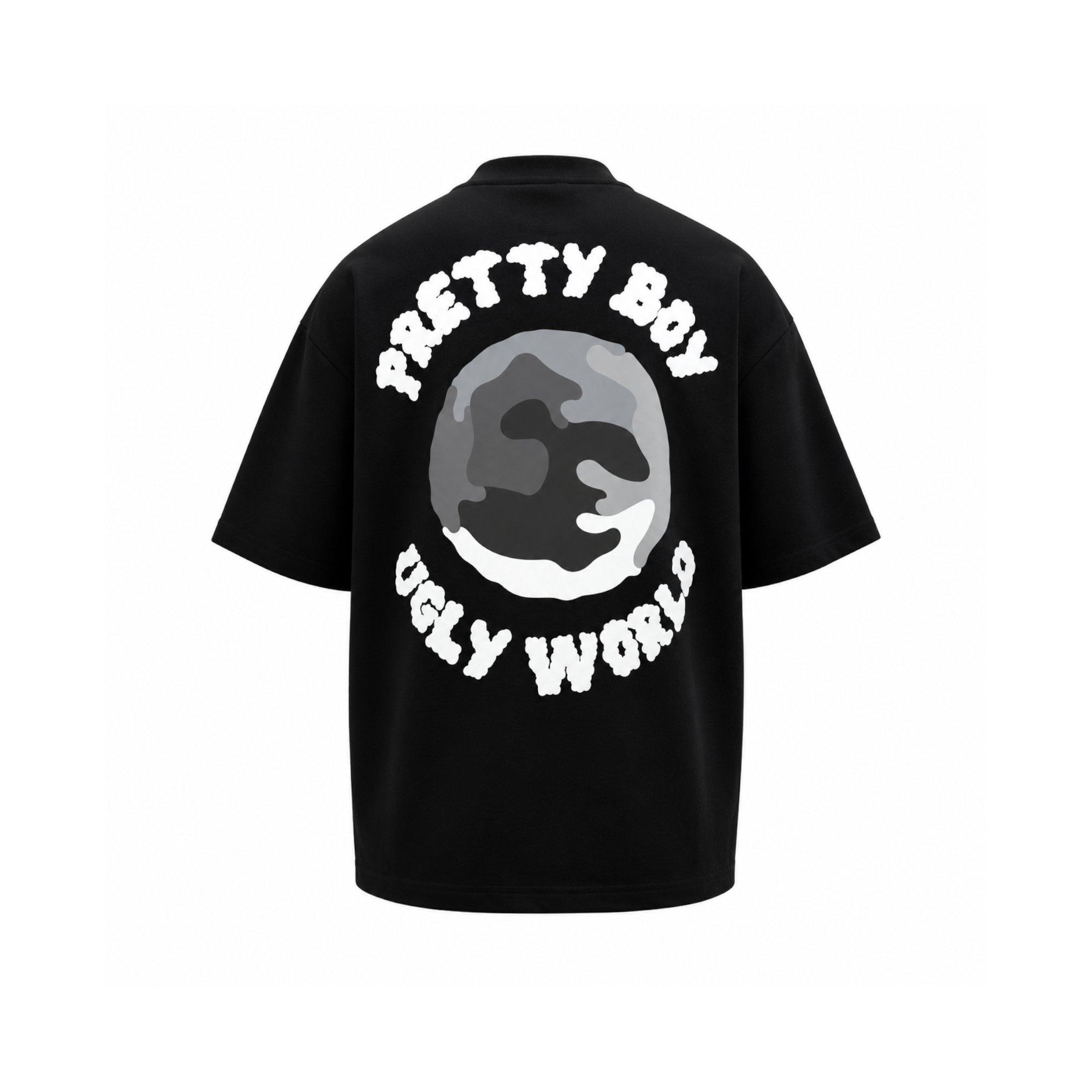 Black/Grey - Pretty Boy Ugly World - PBUW New World T-shirt Mens - 3