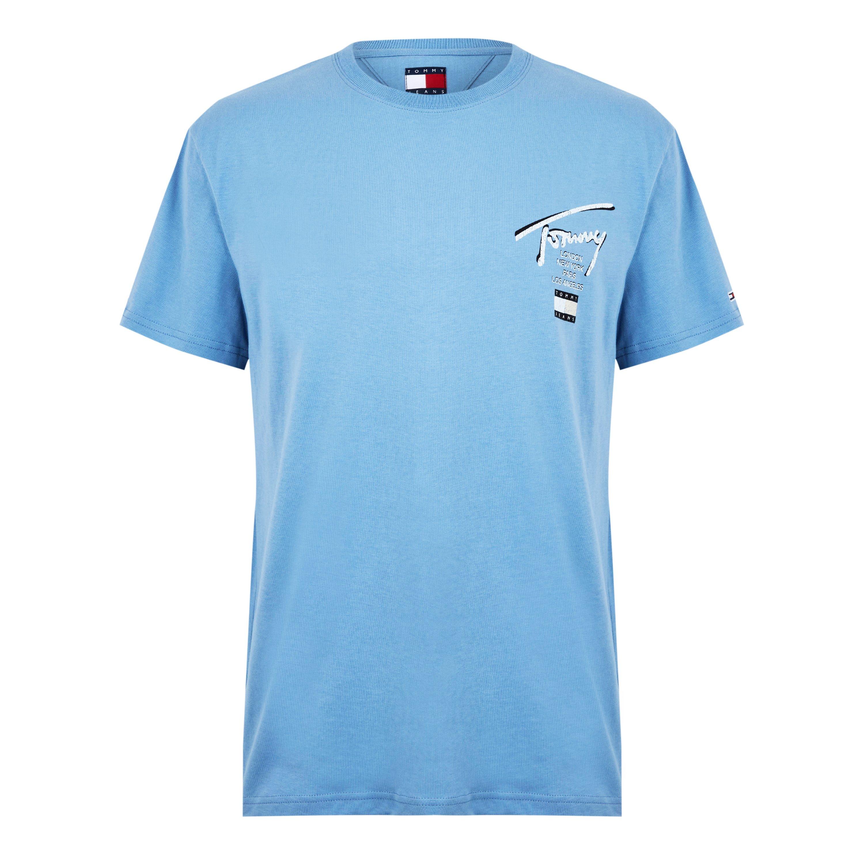 Colarado Blue - Tommy Jeans - Men's TJM Sign City Regular Fit T-Shirt - 7