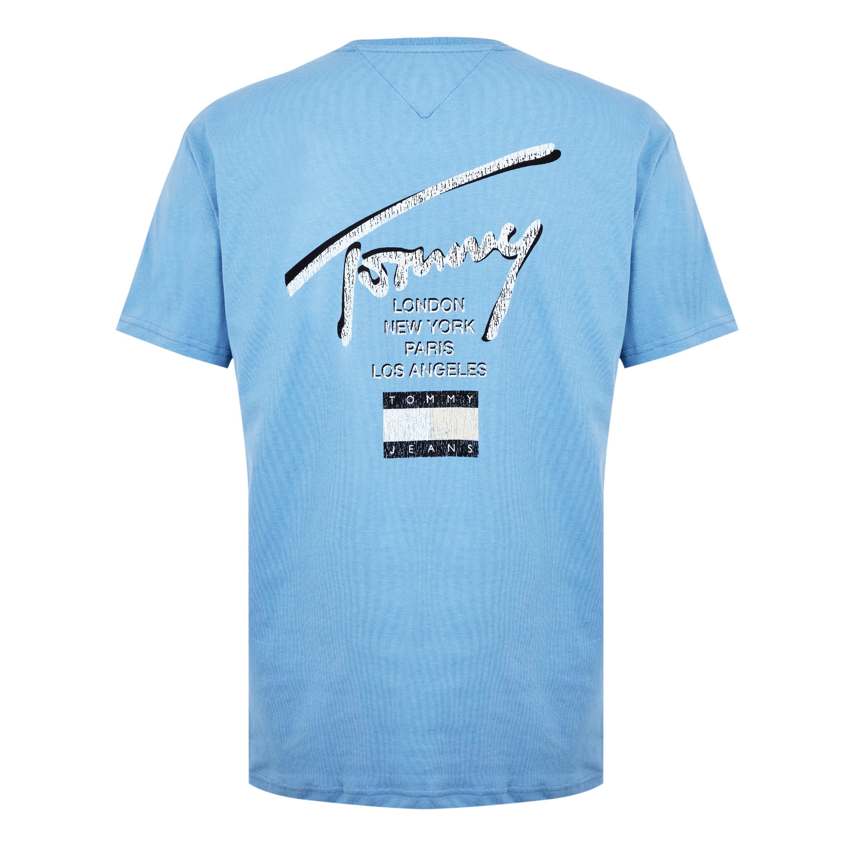 Colarado Blue - Tommy Jeans - Men's TJM Sign City Regular Fit T-Shirt - 8