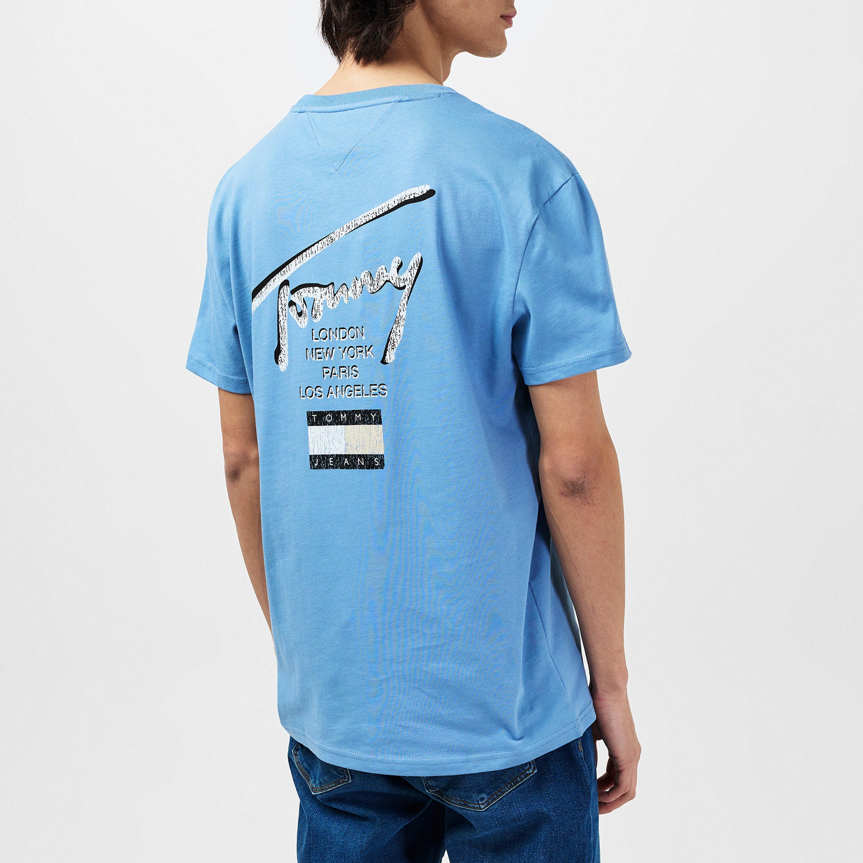 Colarado Blue - Tommy Jeans - Men's TJM Sign City Regular Fit T-Shirt - 4