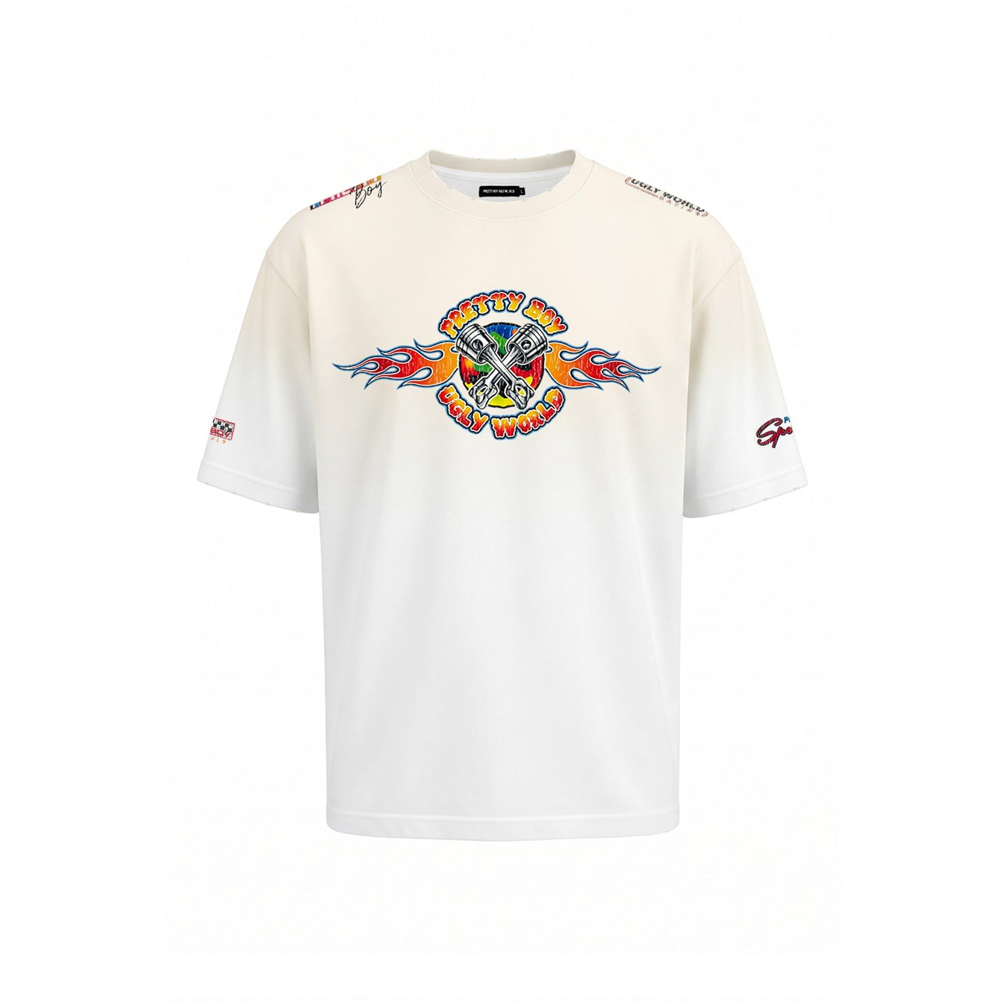 Wash White - Pretty Boy Ugly World - PBUW Motor Wash Short Sleeve T-shirt Mens - 1