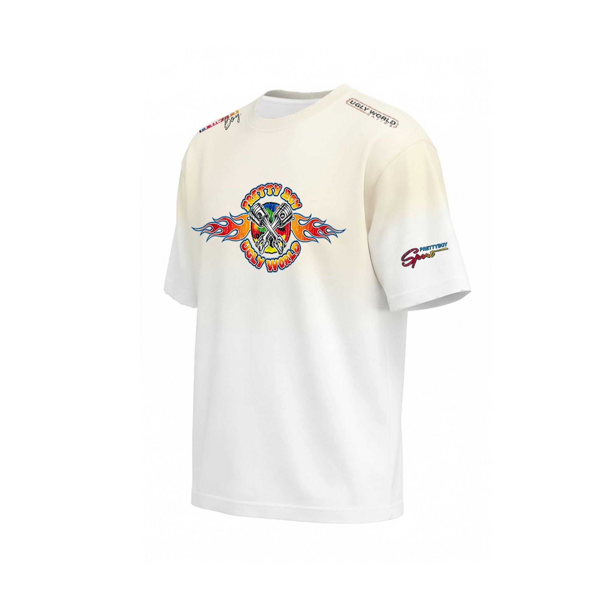 Wash White - Pretty Boy Ugly World - PBUW Motor Wash Short Sleeve T-shirt Mens - 2