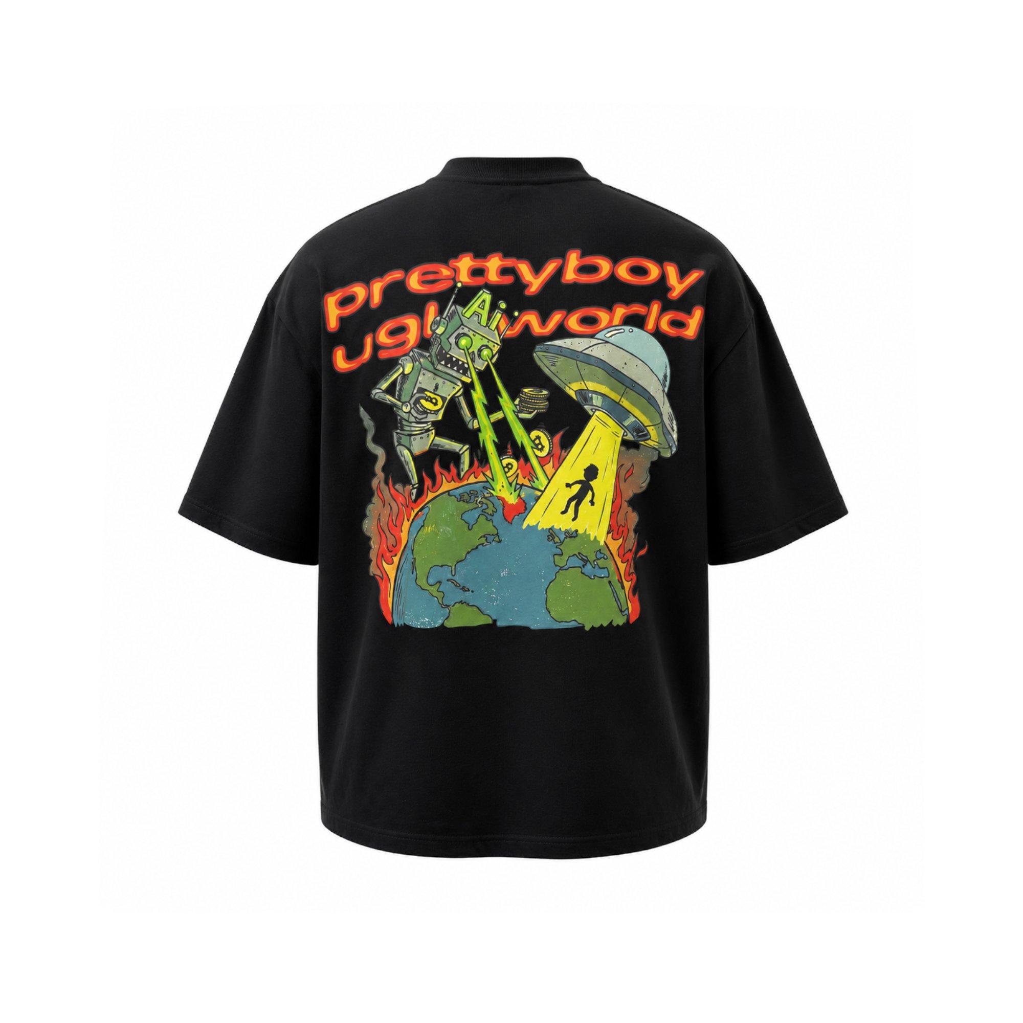 Black - Pretty Boy Ugly World - PBUW Bitcoin T-SHIRT Mens - 3