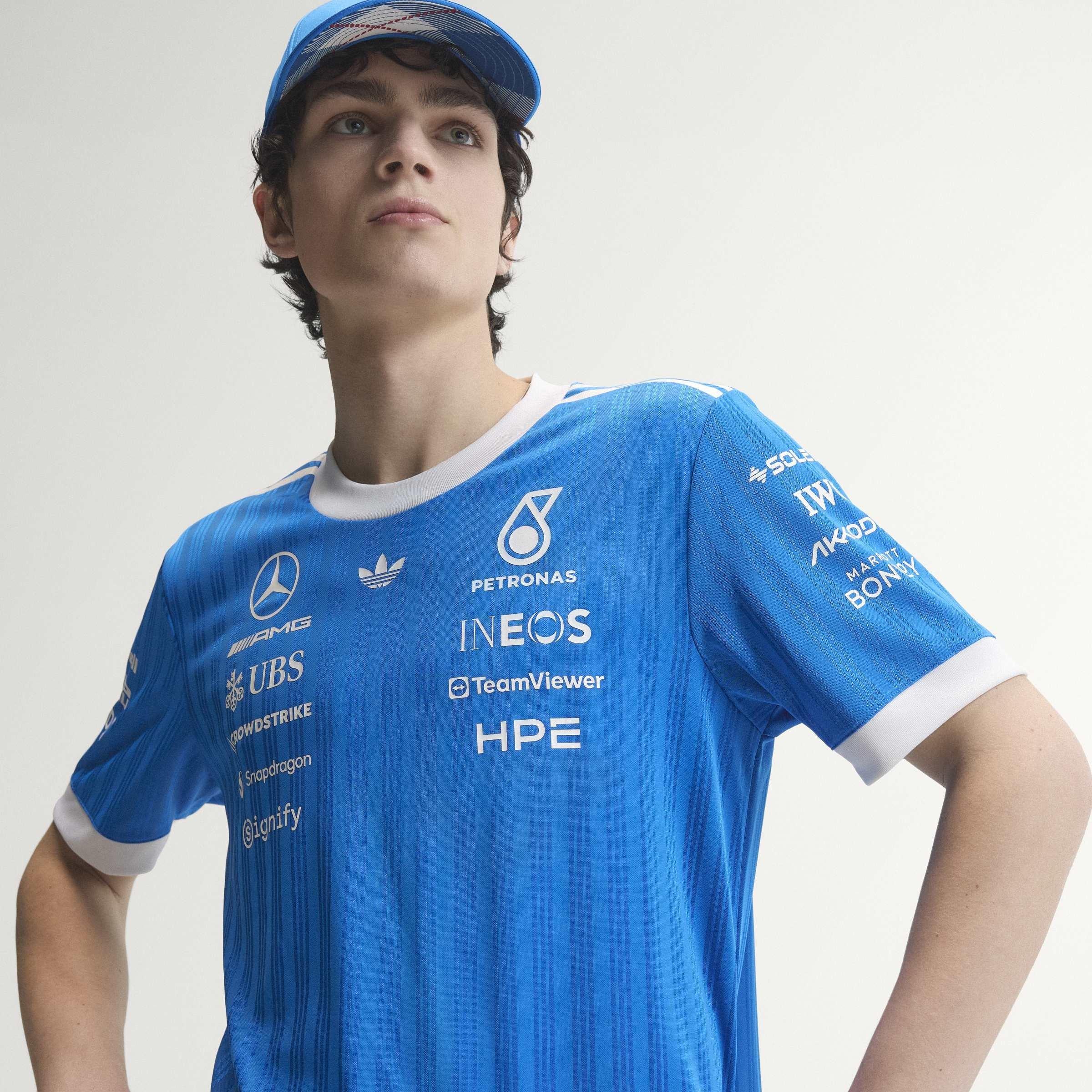 Blue//White - adidas Originals - x Mercedes AMG Petronas Formula 1 Team Blue Wonder Driver Jersey - 12