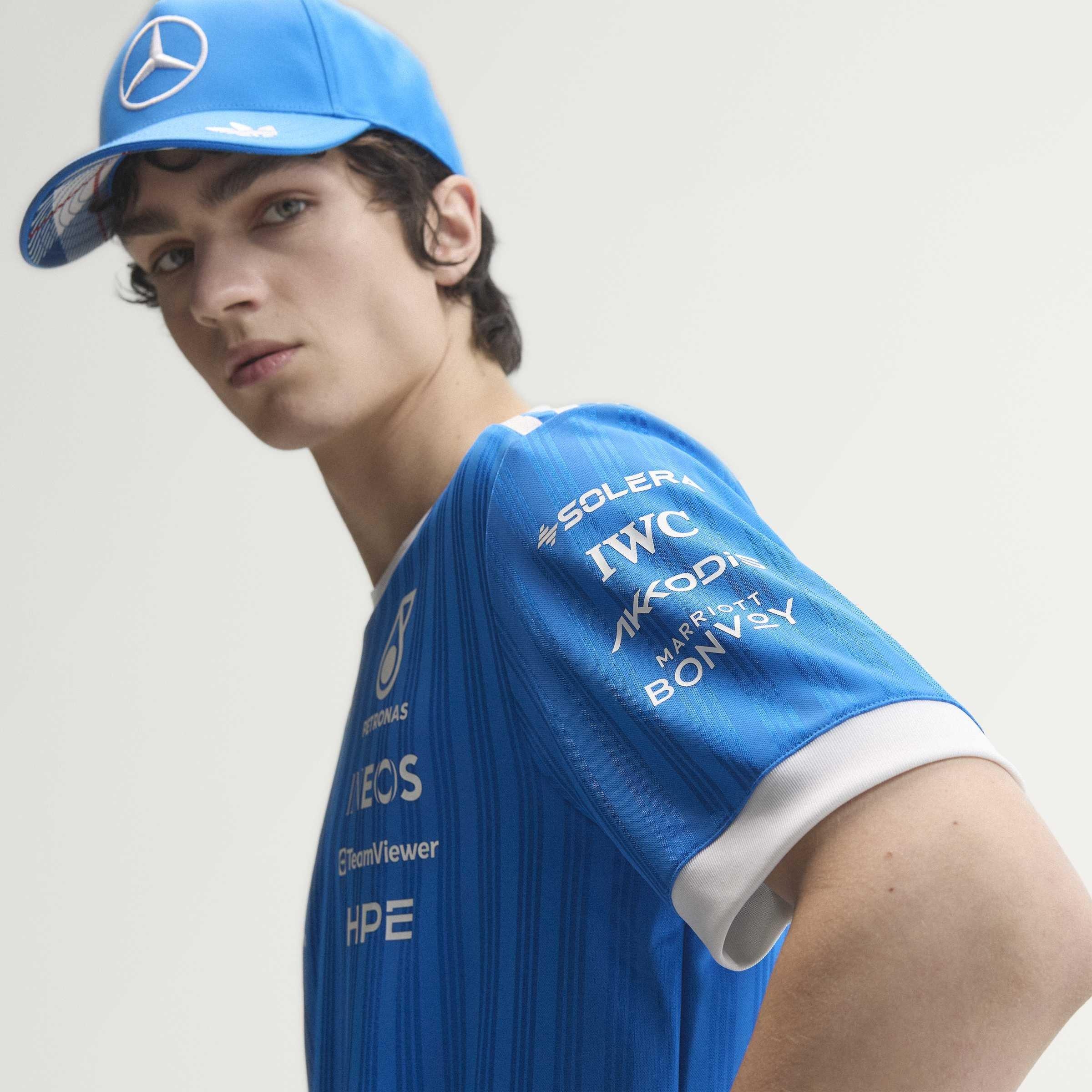 Blue//White - adidas Originals - x Mercedes AMG Petronas Formula 1 Team Blue Wonder Driver Jersey - 14