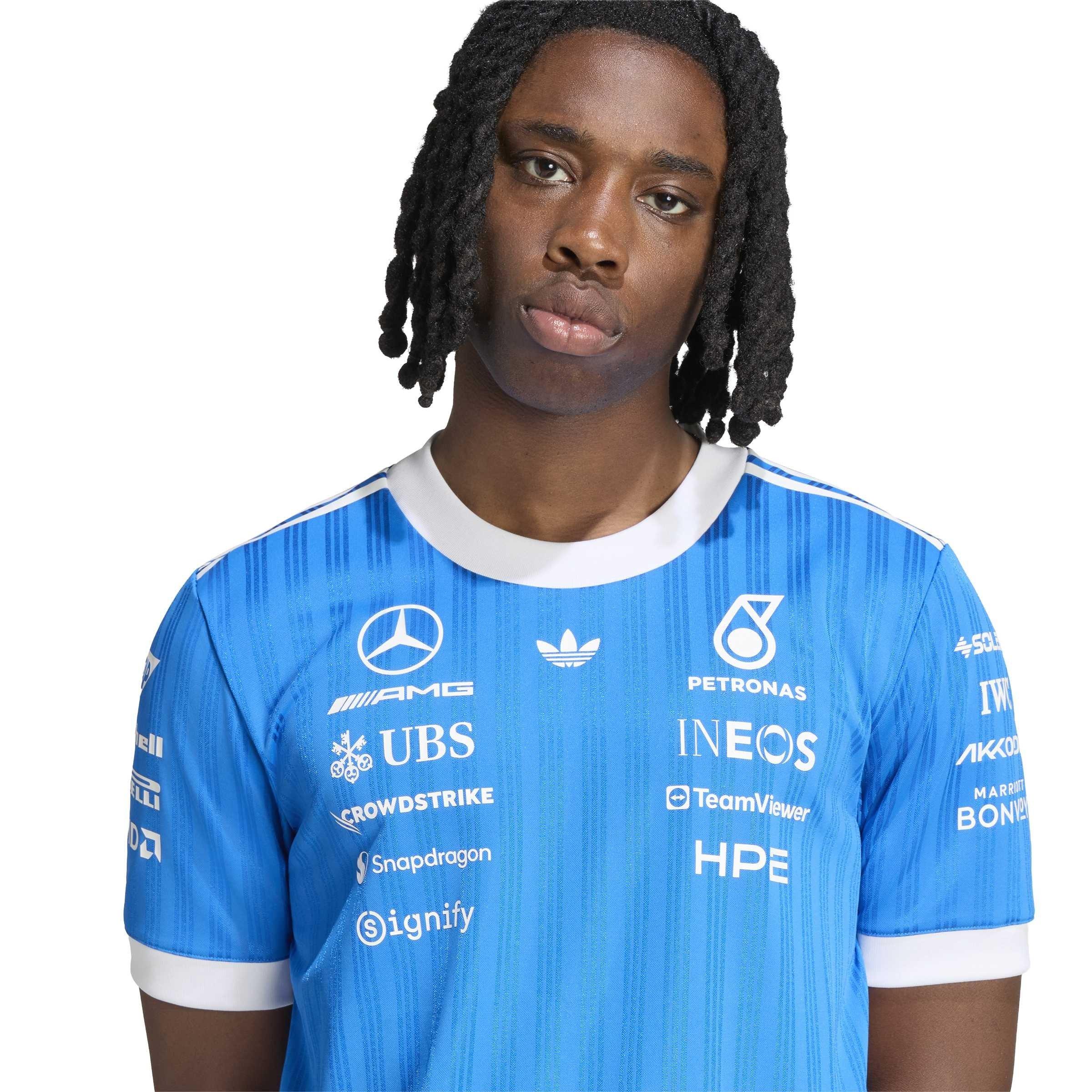 Blue//White - adidas Originals - x Mercedes AMG Petronas Formula 1 Team Blue Wonder Driver Jersey - 4