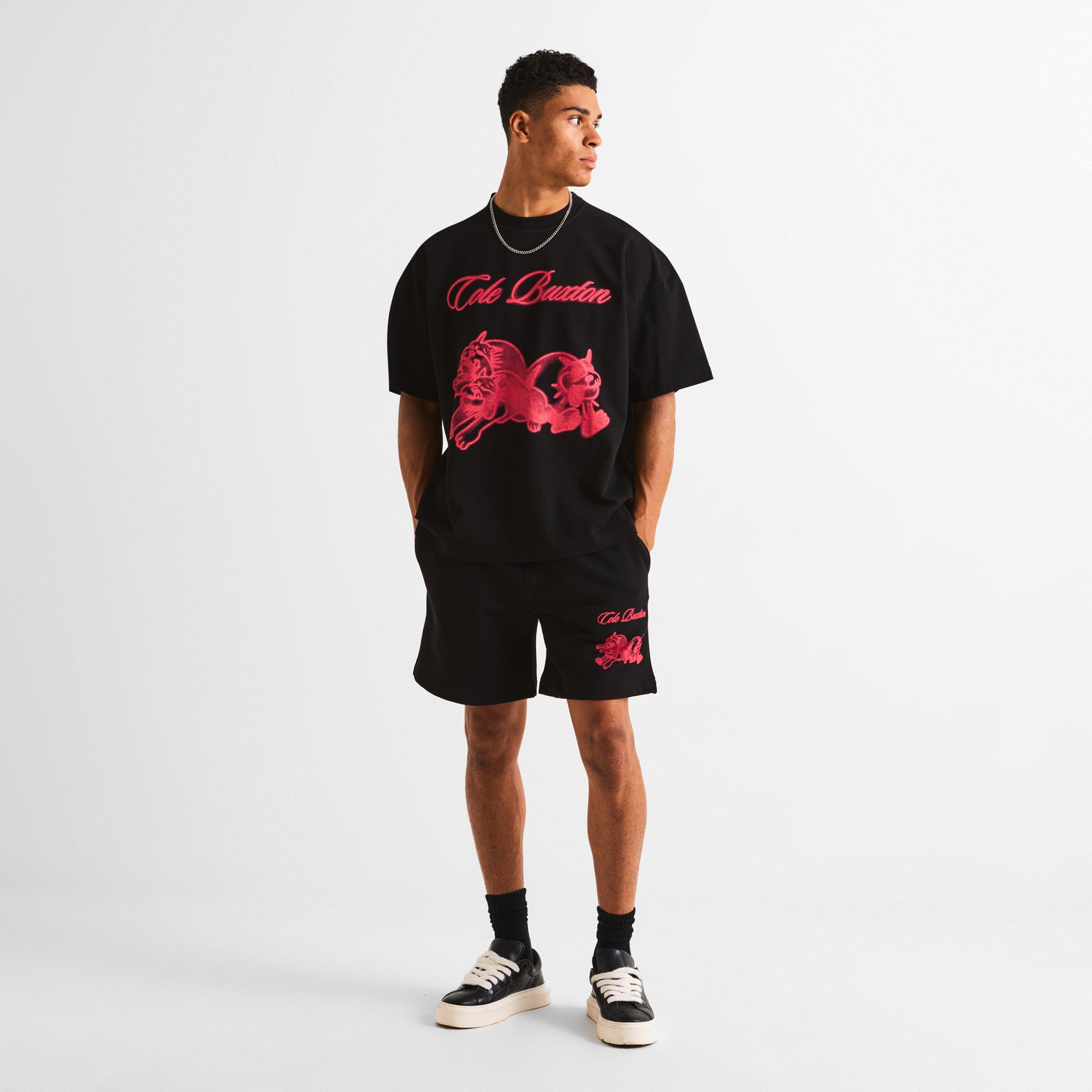 Black/Pink - Cole Buxton - Men's Bull Dog Tee Oversized T-Shirt - 6