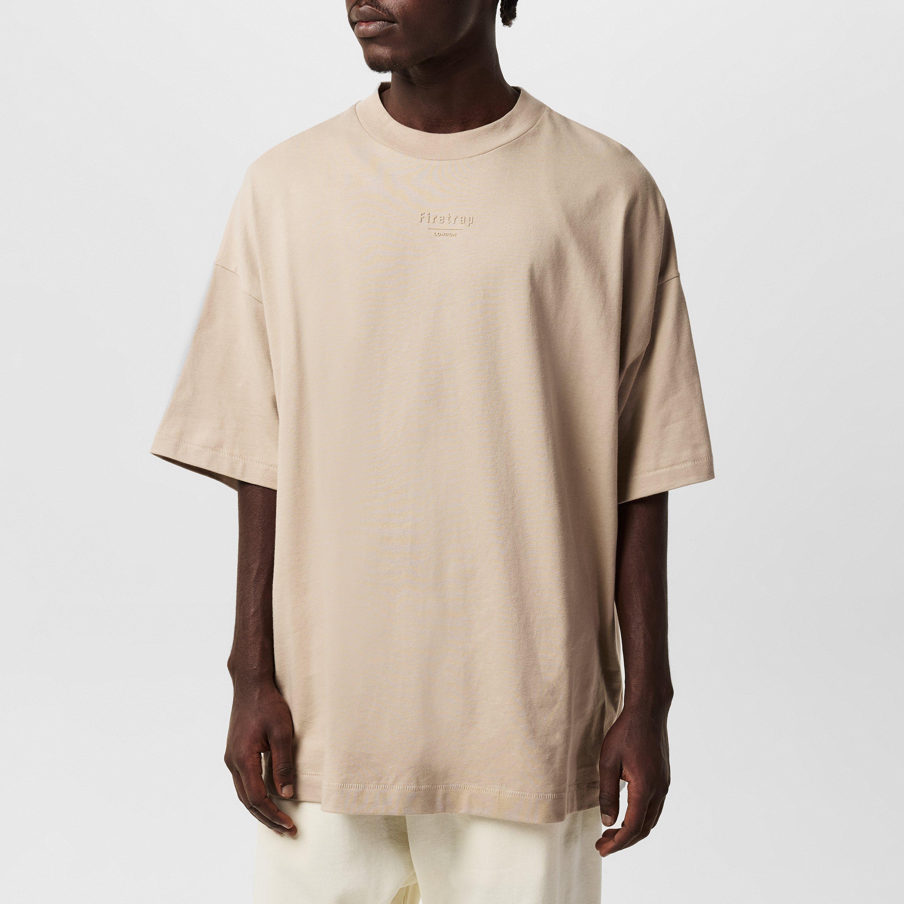 Beige - Firetrap - Tonal Regular Fit T-Shirt - 3