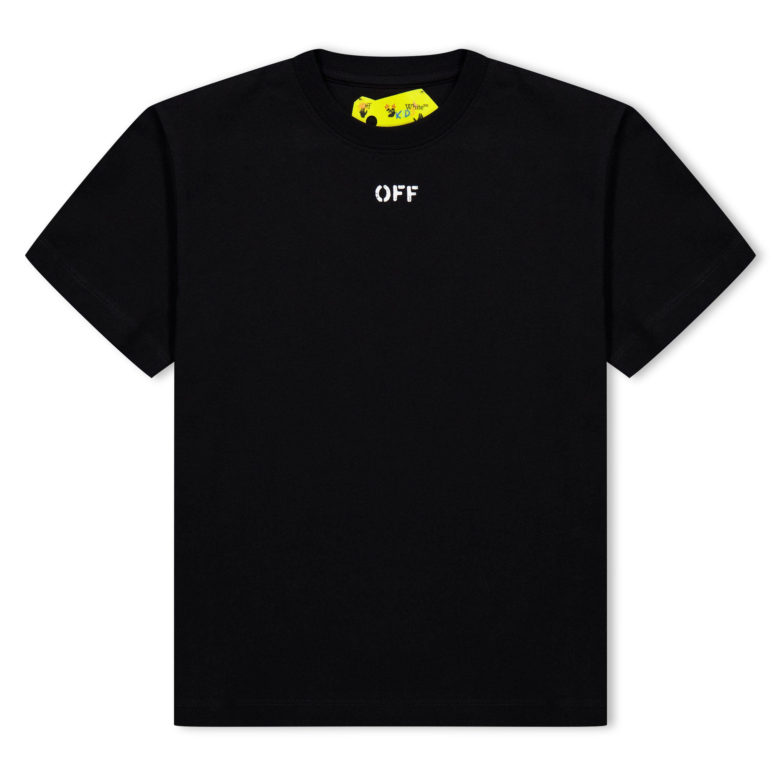 Black 1001 - Off White - Kids' Stamp Stencil Logo Cotton Short Sleeve T-Shirt - 1
