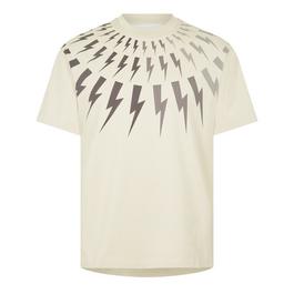 Neil Barrett Thunderbolt Print Cotton T Shirt