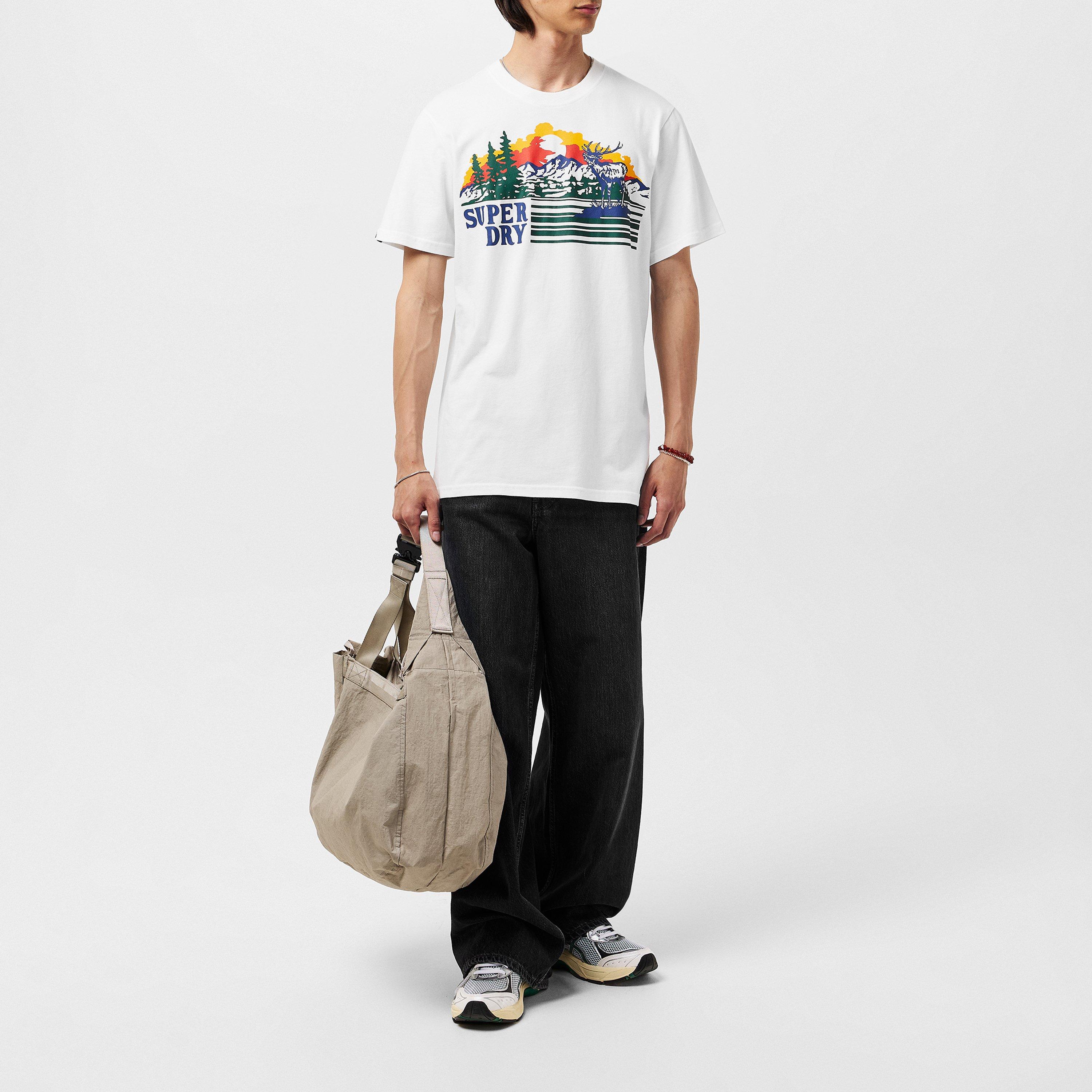 Wintr White - Superdry - Men's Outdoor Graphic Stripe Regular Fit T-Shirt - 6
