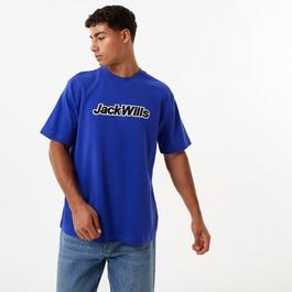 Jack Wills Vision Of Super Kids T-Shirt mit Flammen Schwarz