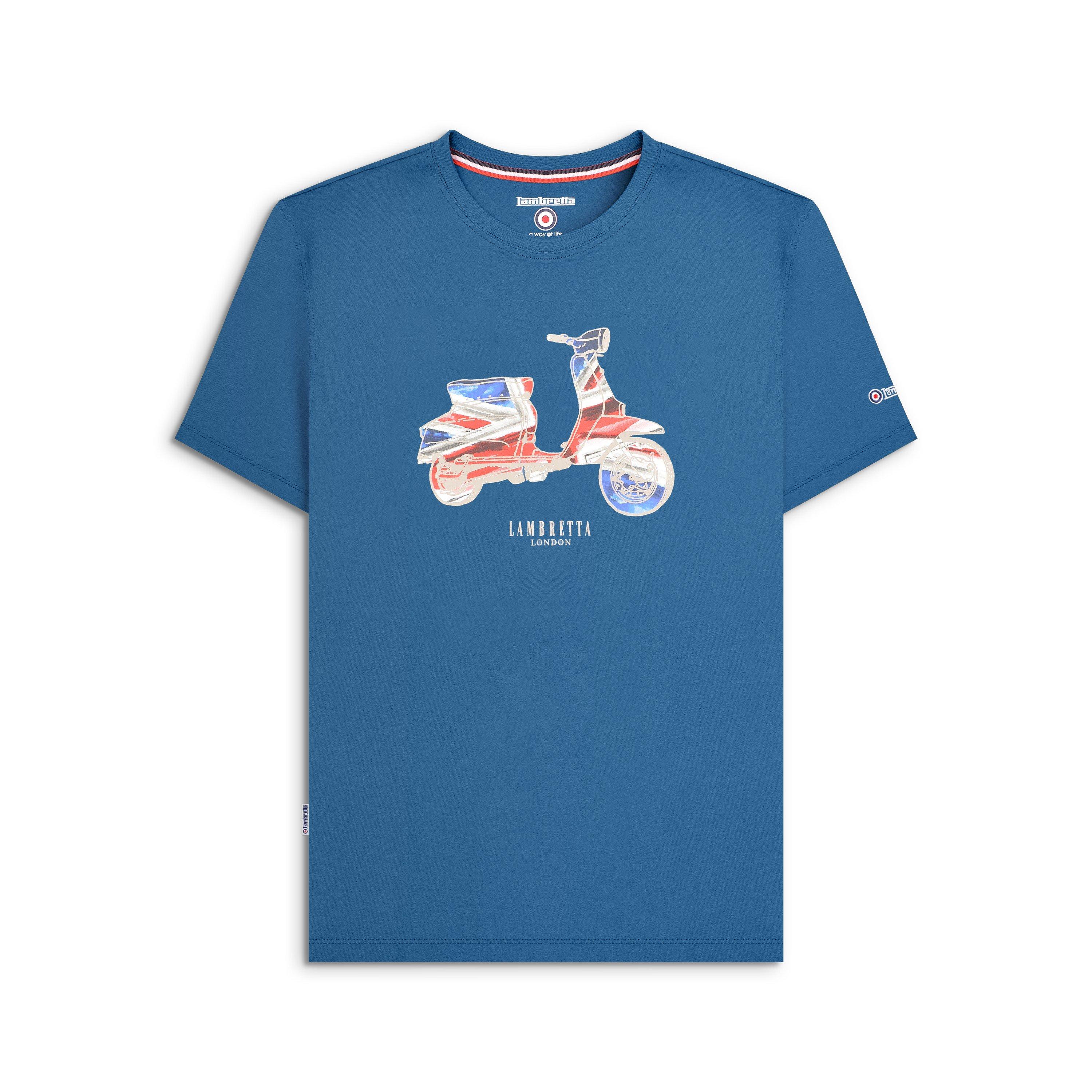 Lambretta Men's Scooter Flag Tee - Blue - Large