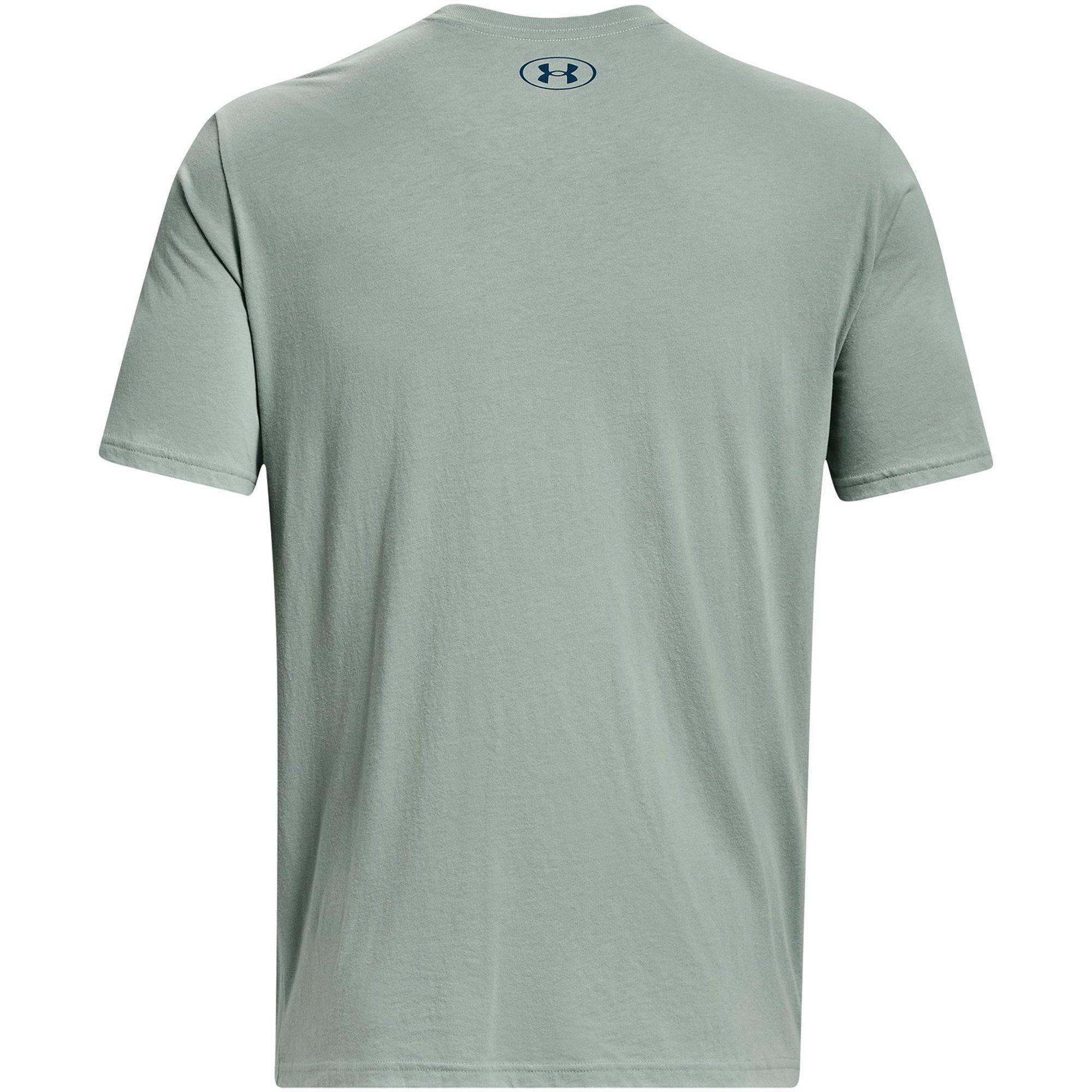 Green/Teal/Wht - Under Armour - Men's Wordmark Overlay Regular Fit T-Shirt - 6