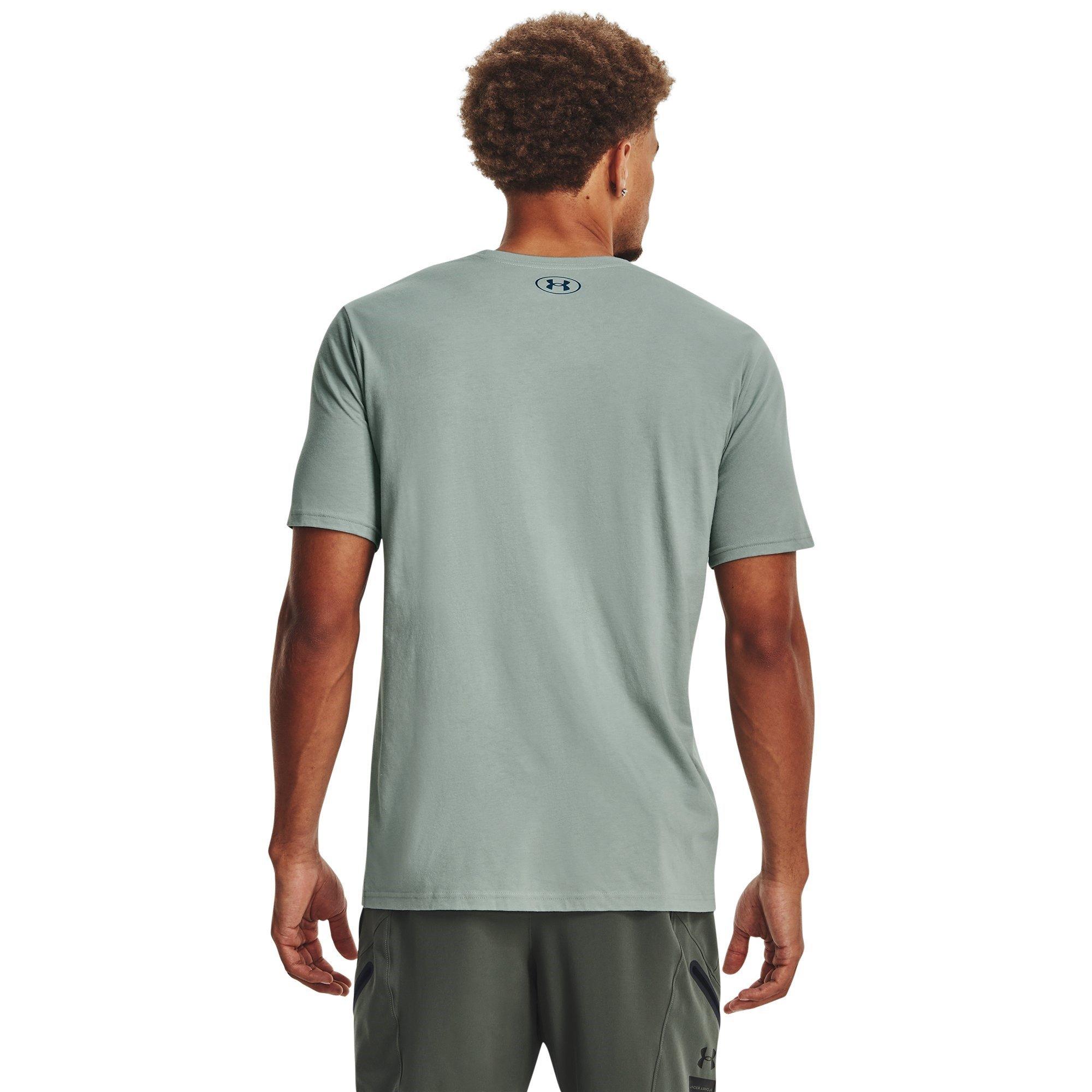 Green/Teal/Wht - Under Armour - Men's Wordmark Overlay Regular Fit T-Shirt - 3