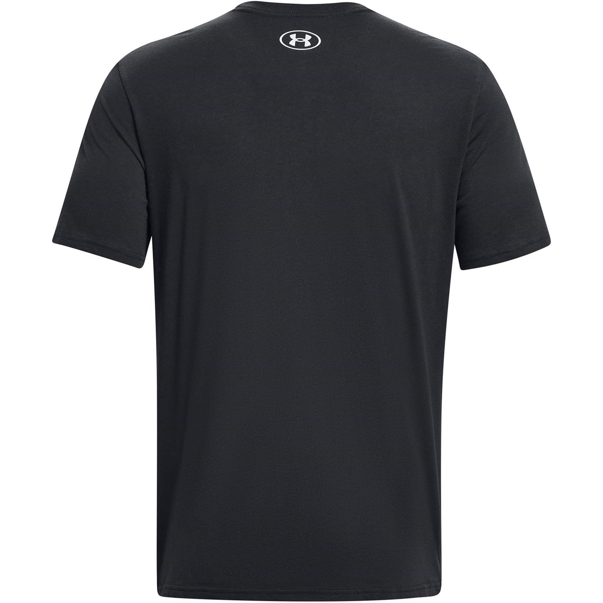 Blk/Gray/White - Under Armour - Men's Wordmark Overlay Regular Fit T-Shirt - 6