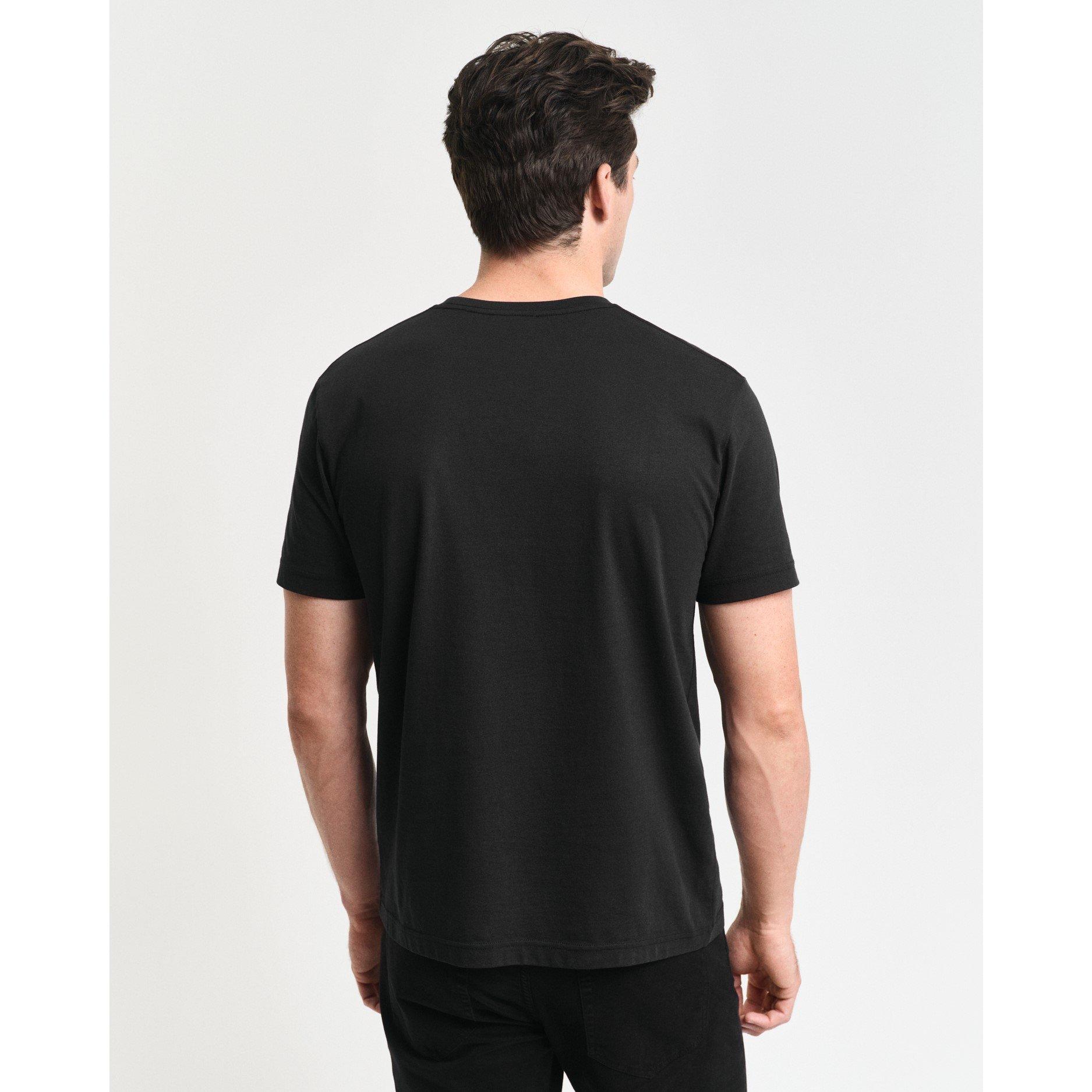 Zwart 005 - Gant - Regular Fit Shield T-Shirt - 2