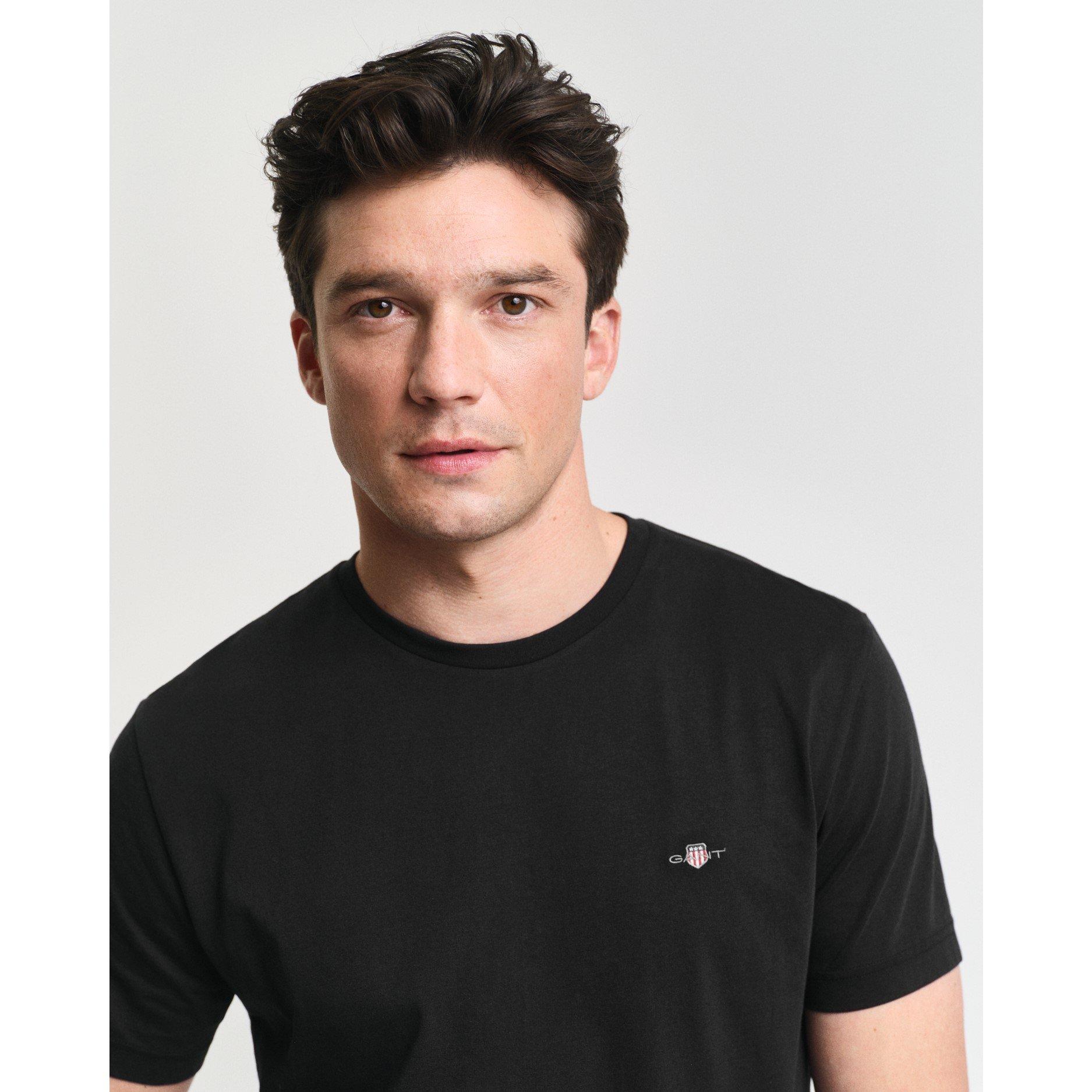 Zwart 005 - Gant - Regular Fit Shield T-Shirt - 4
