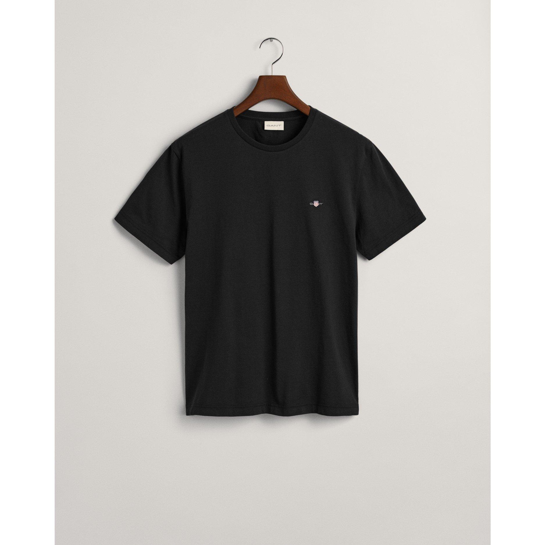 Zwart 005 - Gant - Regular Fit Shield T-Shirt - 5