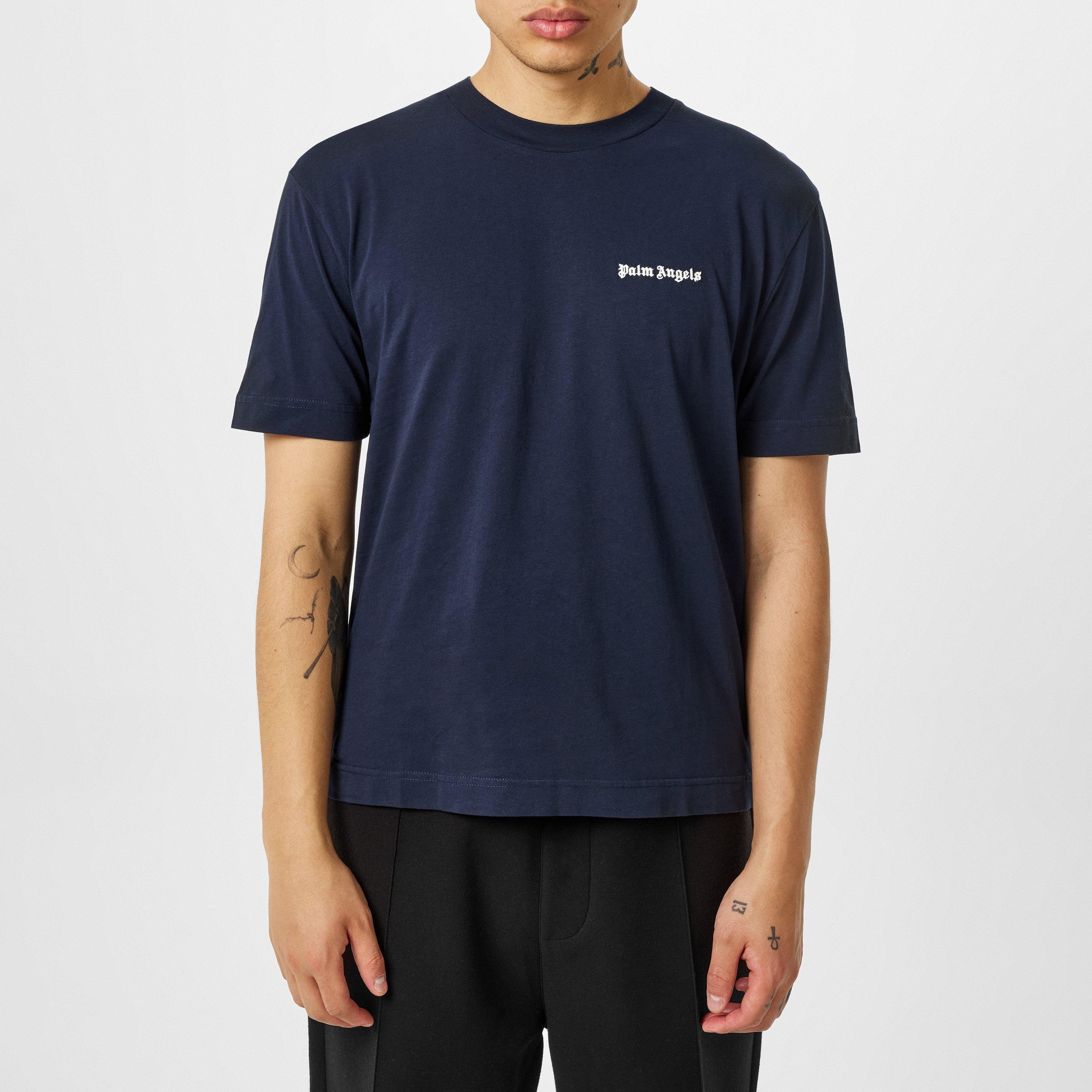 Navy - Palm Angels - Logo T-Shirt - 3
