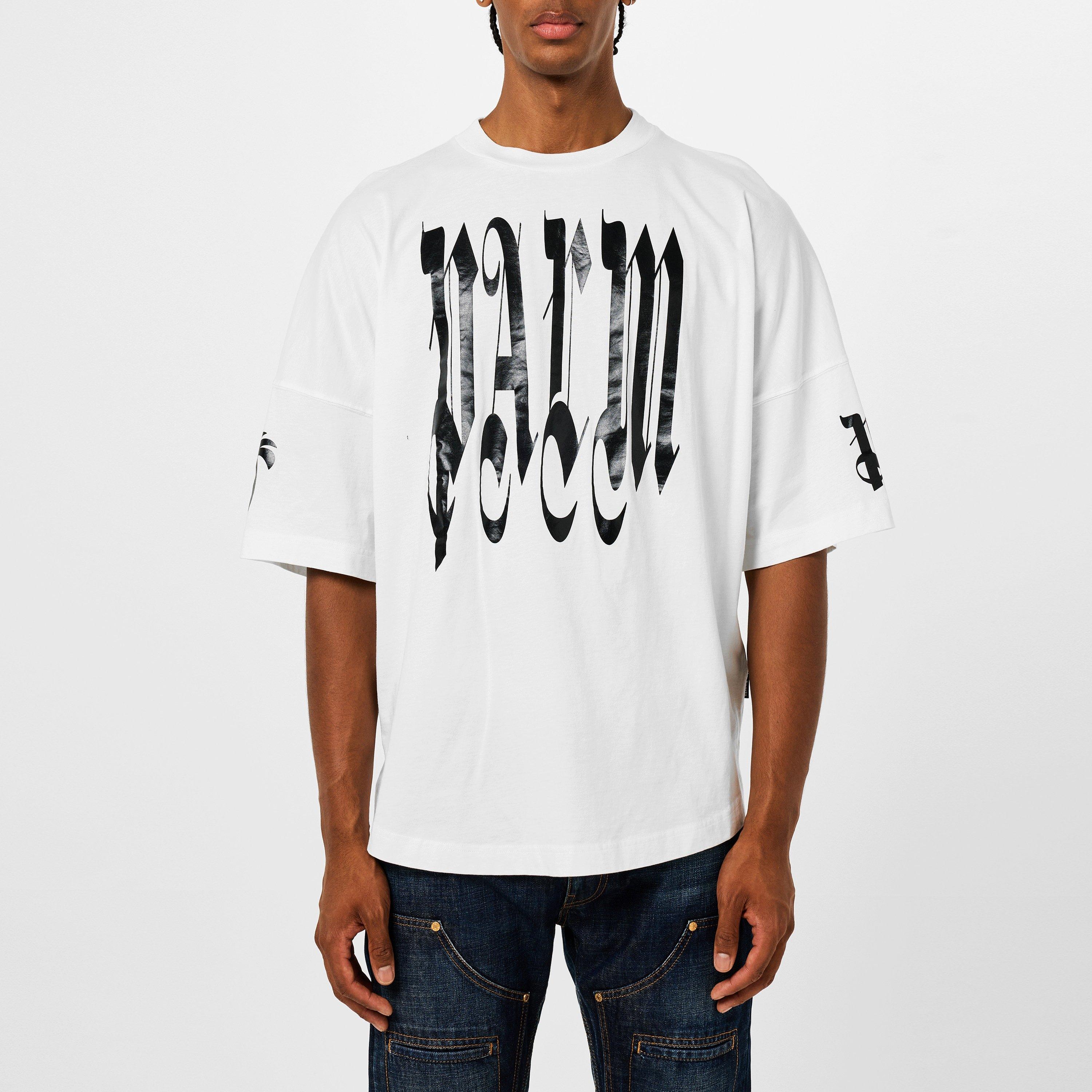 Off White - Palm Angels - Gothic Logo T-Shirt - 3