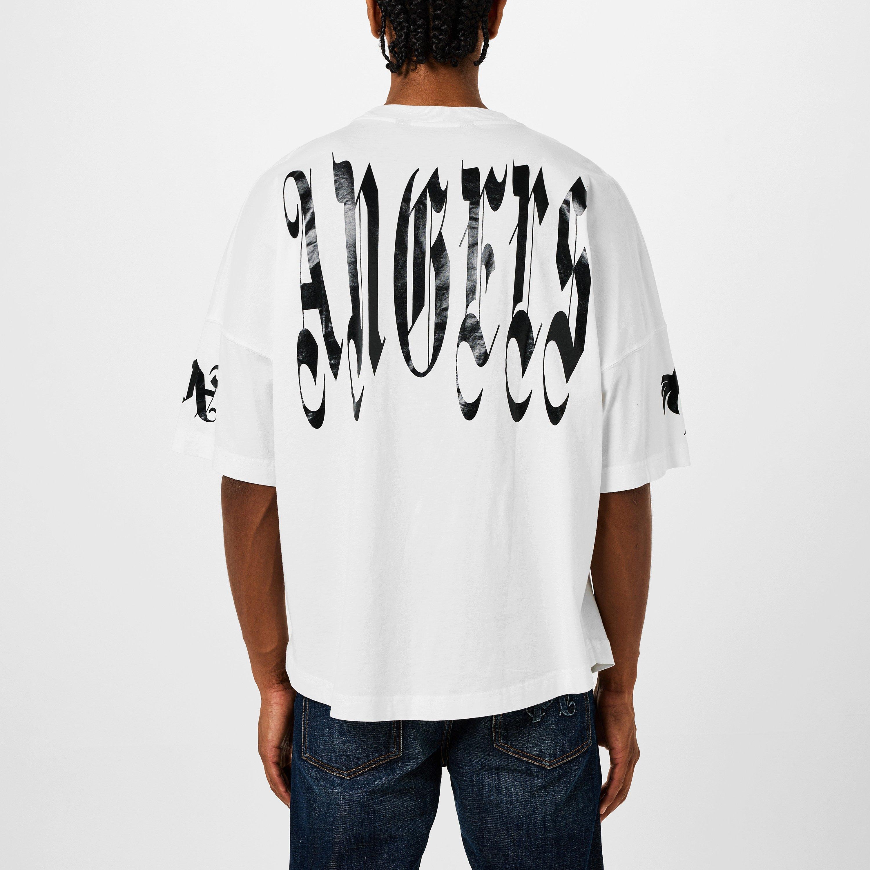 Off White - Palm Angels - Gothic Logo T-Shirt - 4