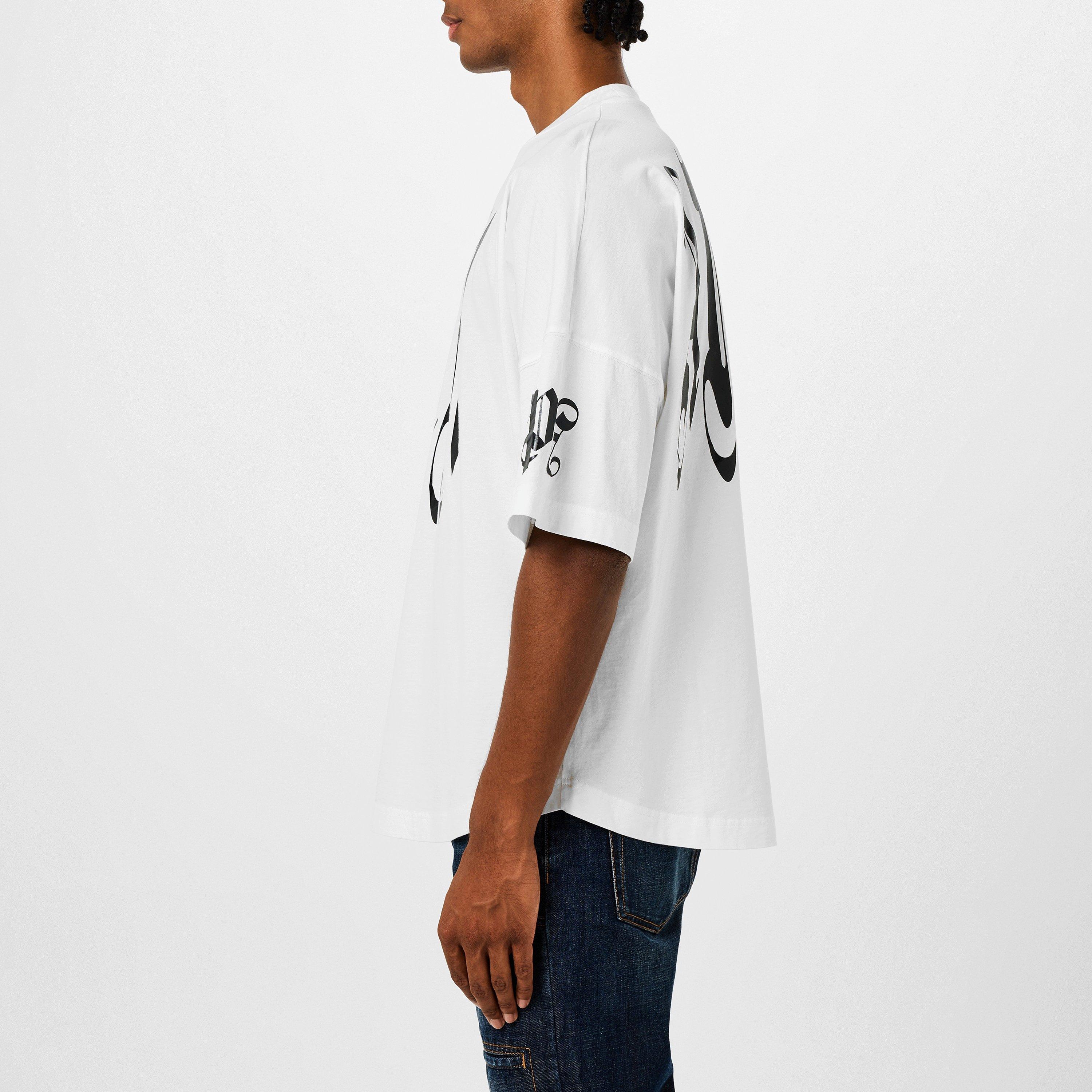 Off White - Palm Angels - Gothic Logo T-Shirt - 5