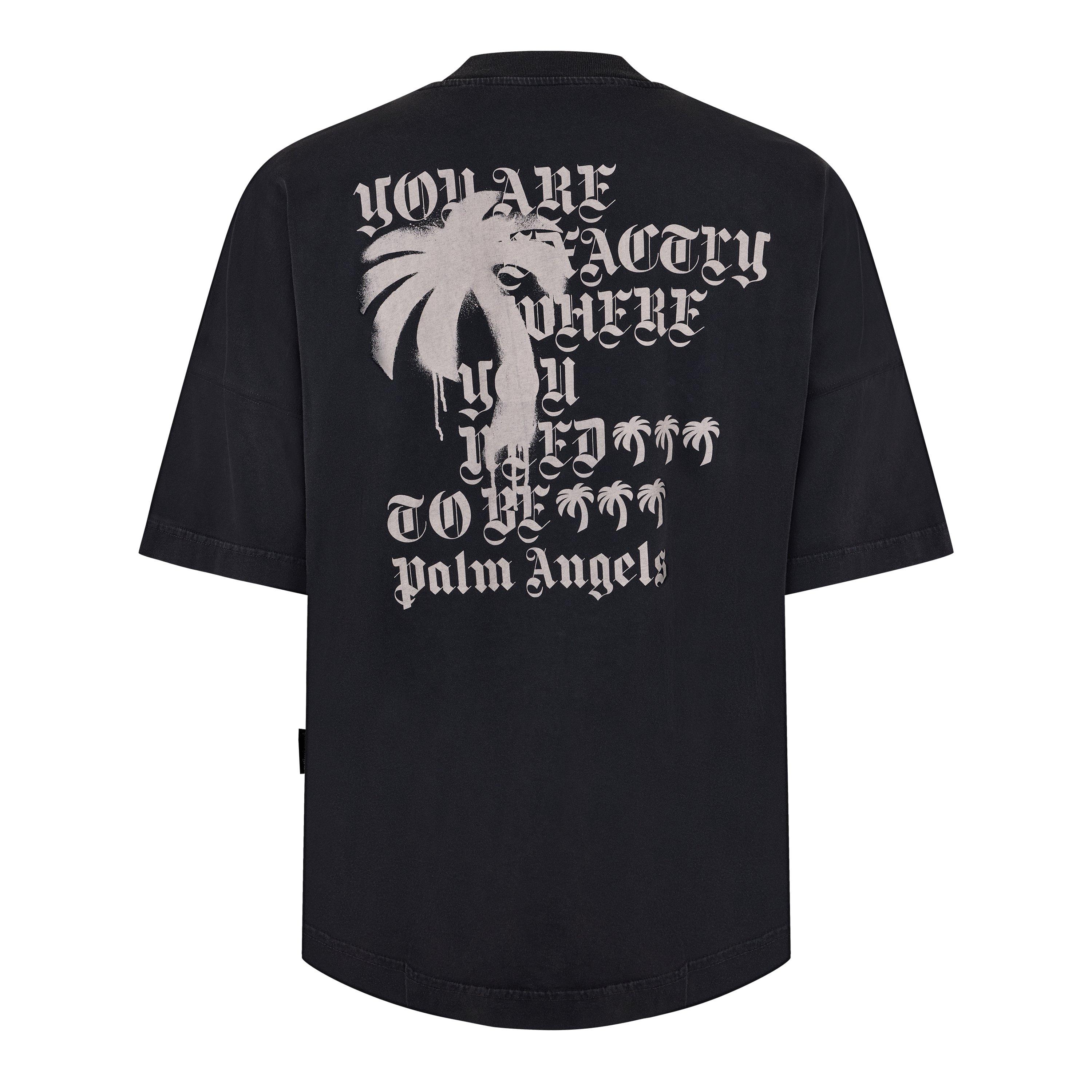 Black/Grey - Palm Angels - Statement Monogram T-Shirt - 8