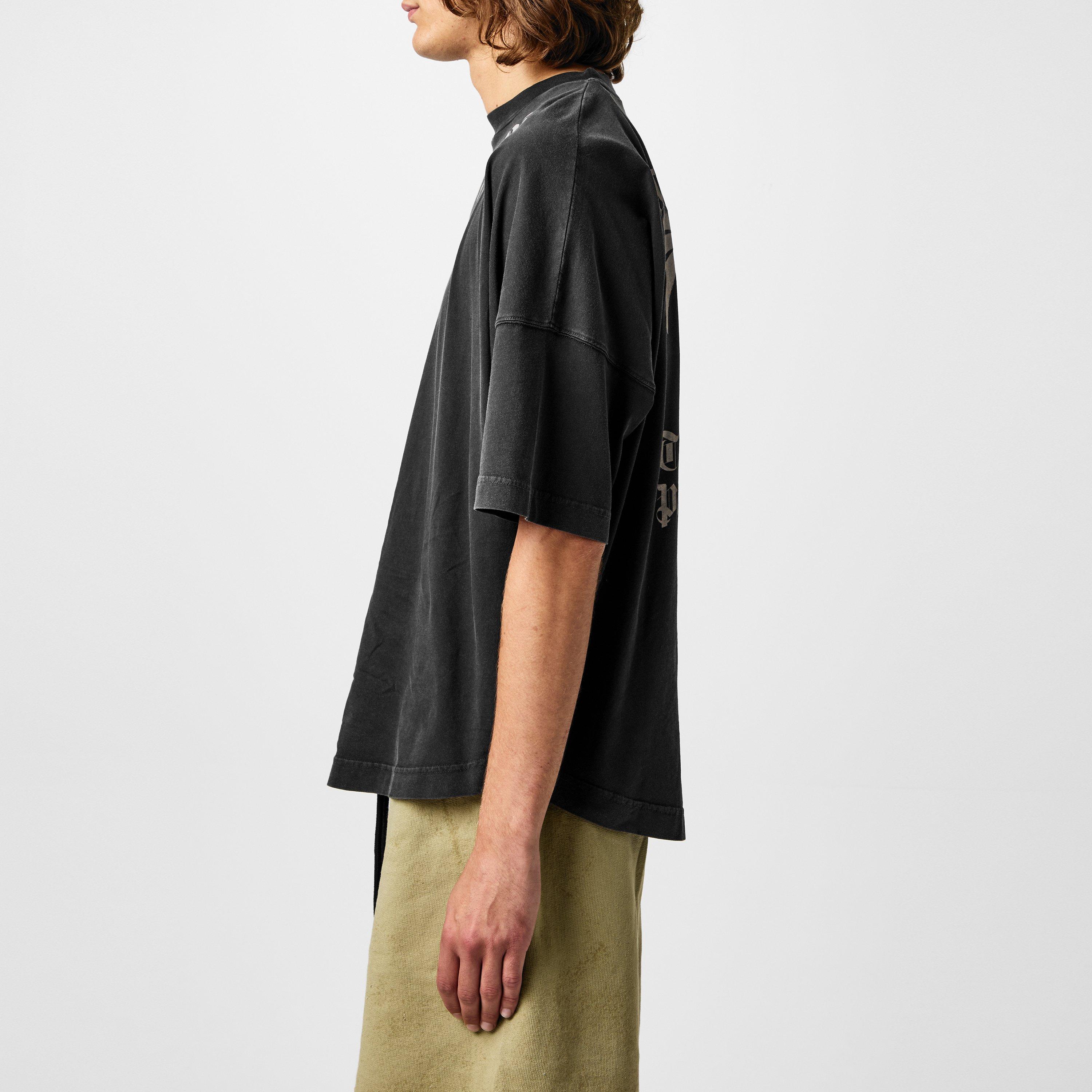 Black/Grey - Palm Angels - Statement Monogram T-Shirt - 5