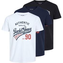 Jack and Jones Ethan 3 Pack Short Sleeve T Shirt Mens