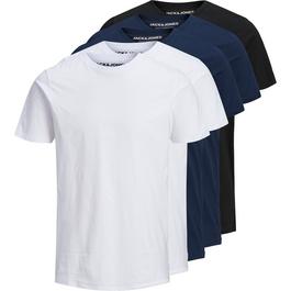 Jack and Jones Basic 5 Pack T Shirt Mens