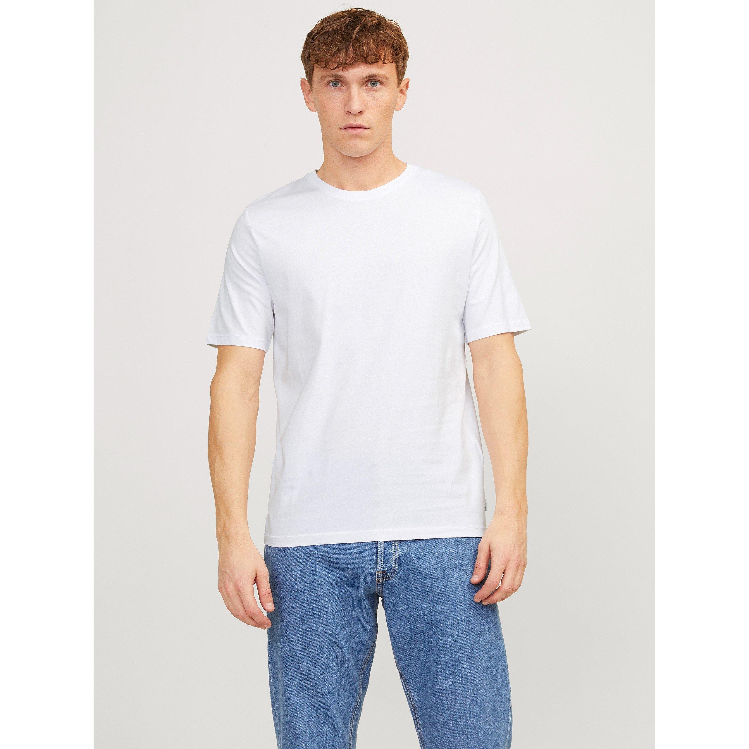 Wht/Nvy/Blk - Jack and Jones - Basic 5-Pack T-Shirt Mens - 4