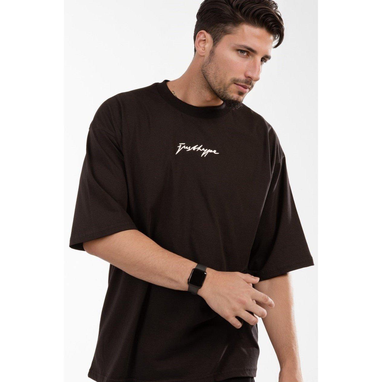 Black - Hype - Men's Oversized Regular Fit T-Shirt - 5