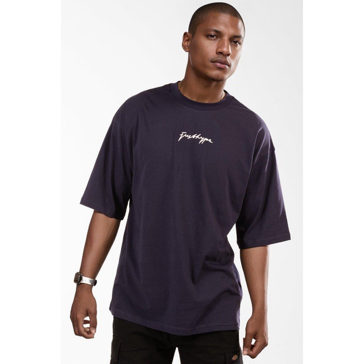 Marineblå - Hype - Men's Oversized Regular Fit T-Shirt - 1