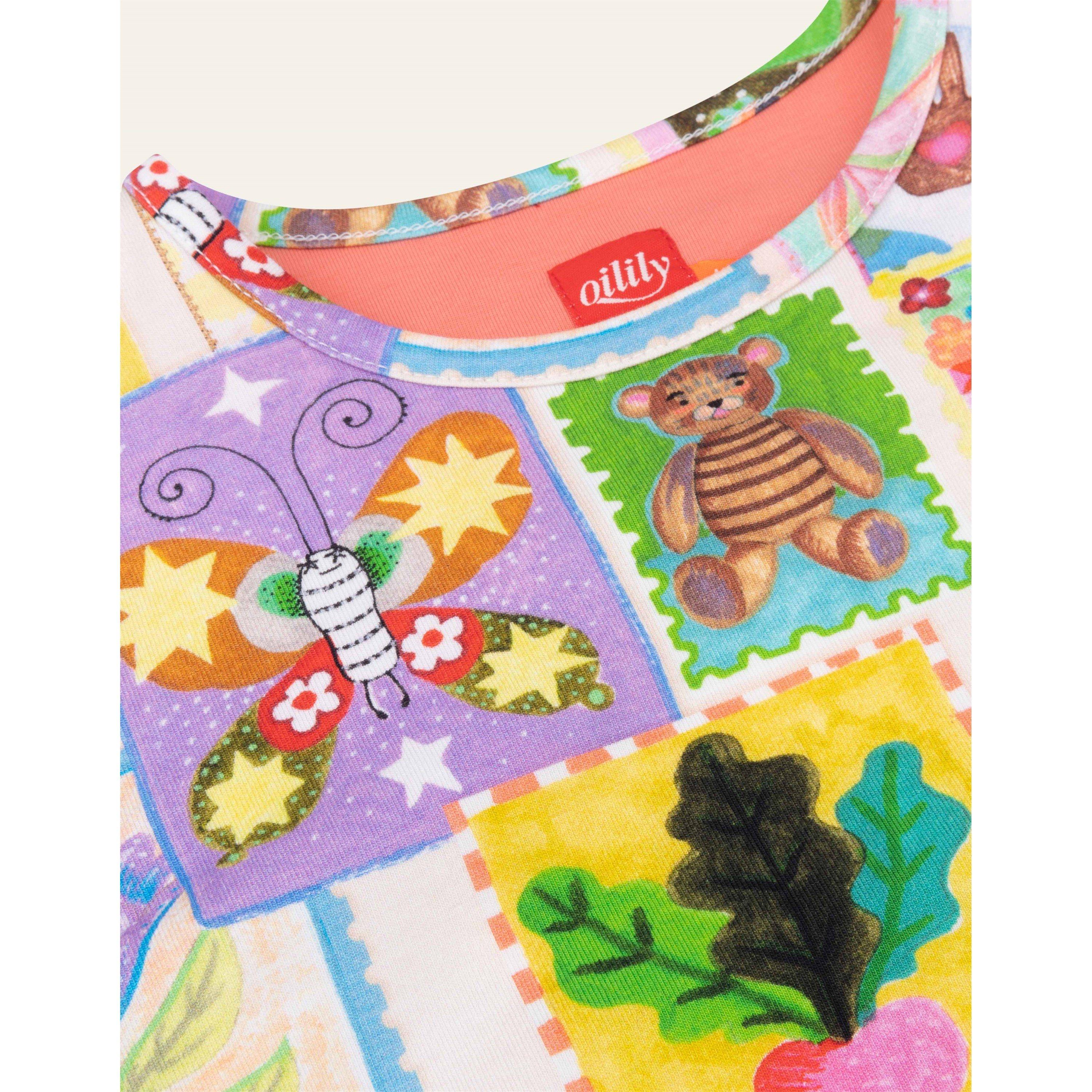 Beige 80 - Oilily - Kids' Patchwork Pattern Regular Fit T-Shirt - 2