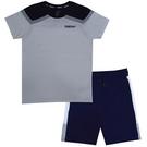 Marine/Blanc - Firetrap - T Shirt and Shorts Set Junior Boys - 1