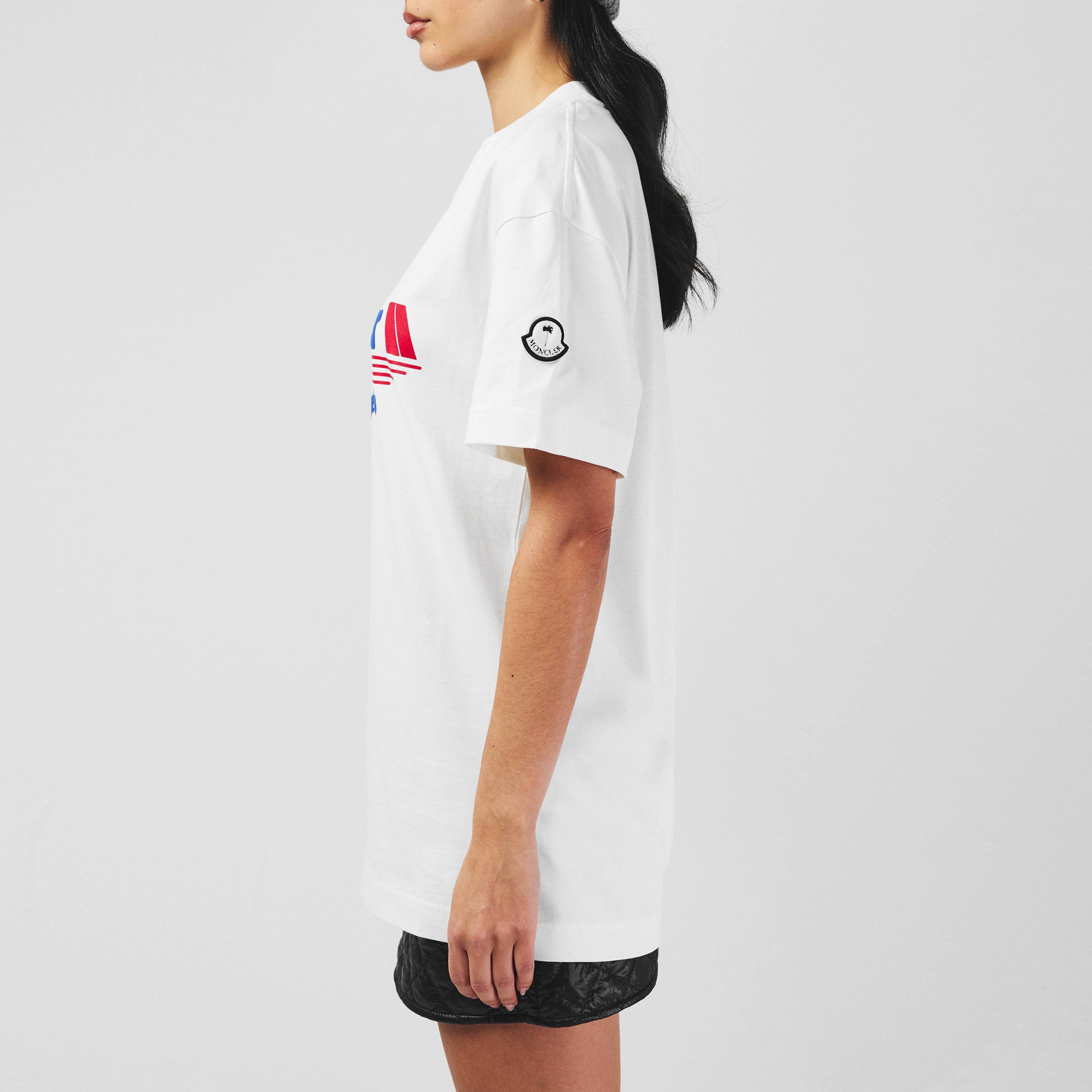 White 031 - Moncler X Palm Angels - Racing Logo T-Shirt - 2