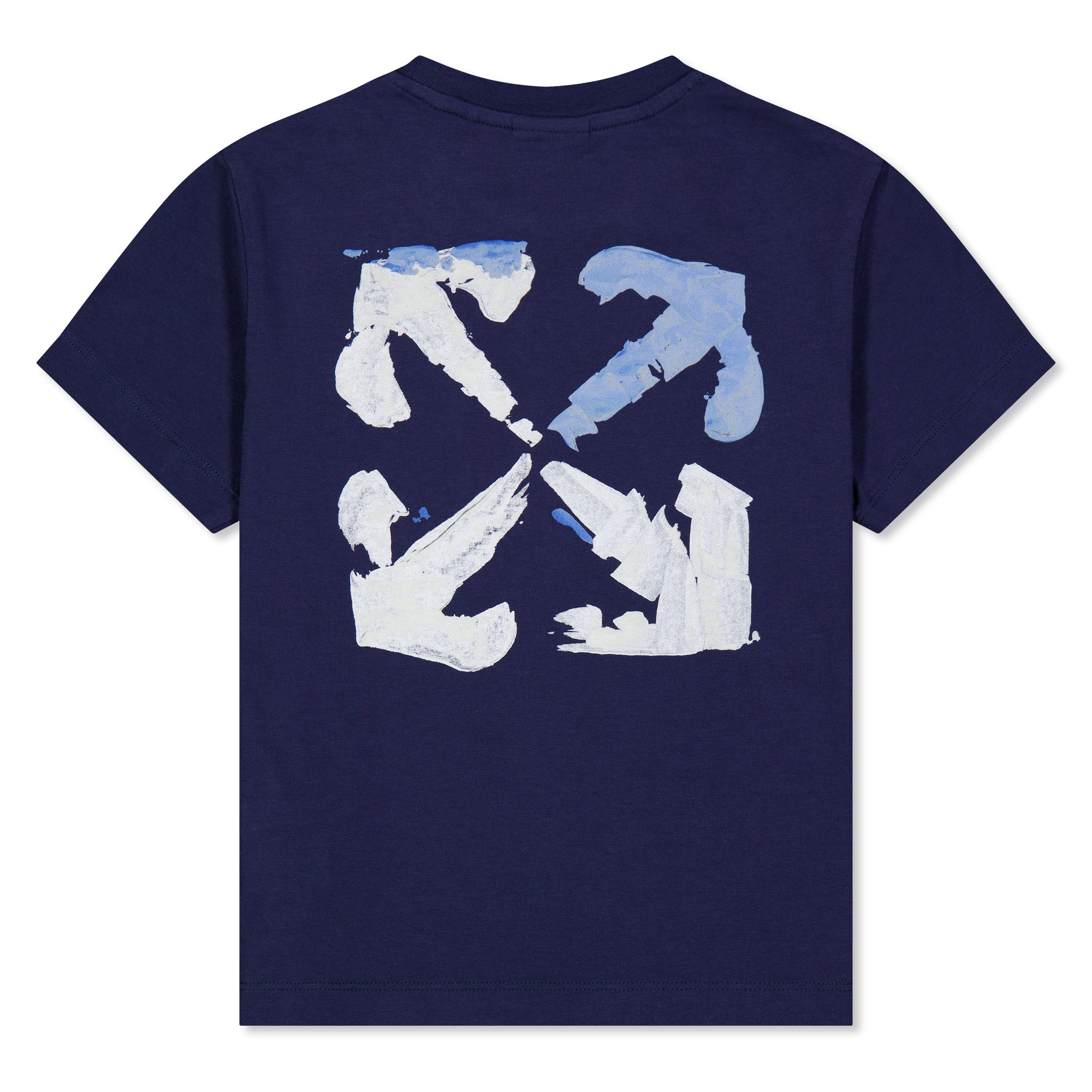Navy 4601 - Off White - Unisex Logo T-Shirt, Bold Print - 2
