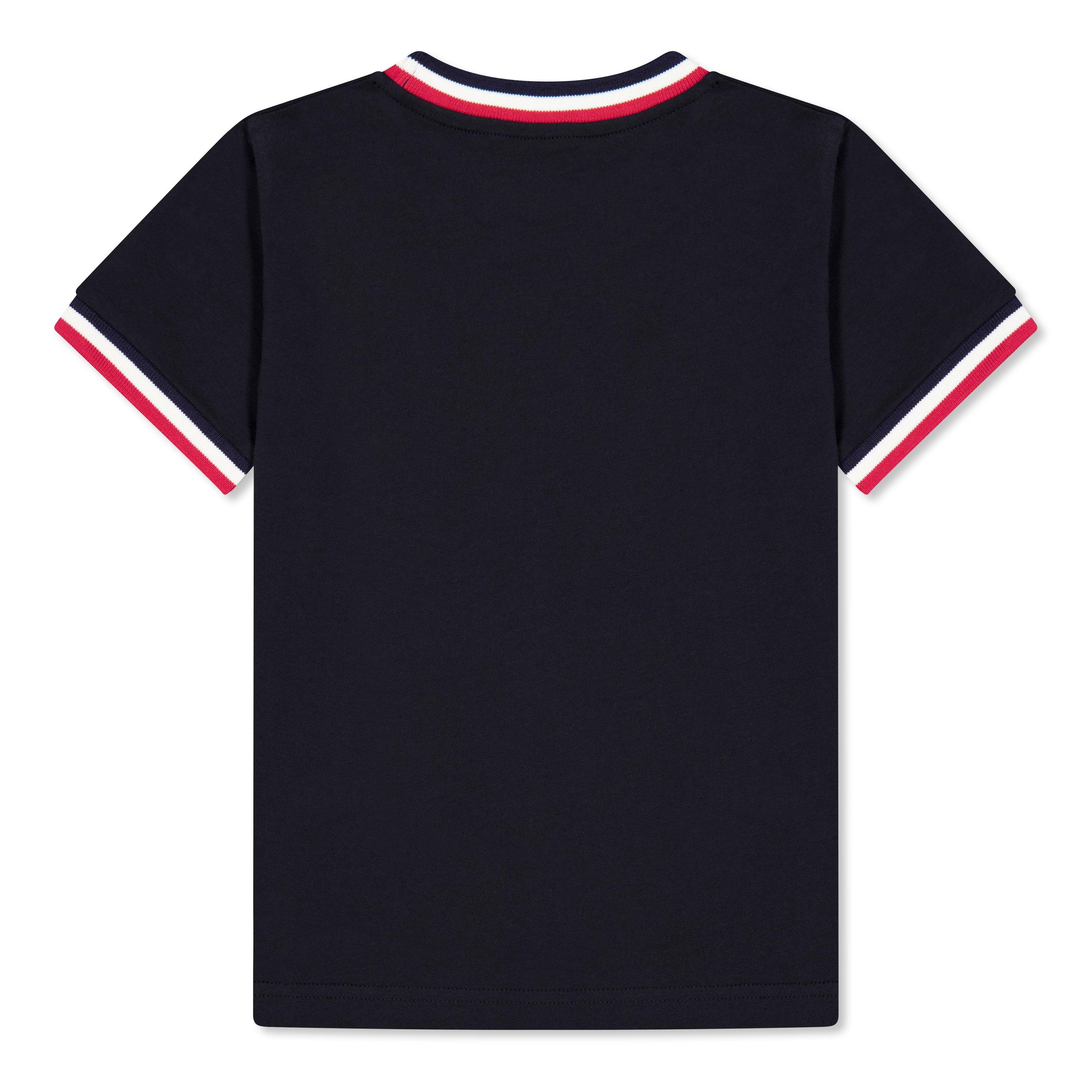 Black 999 - Moncler - Stripe-Trim Cotton T-Shirt Juniors - 2